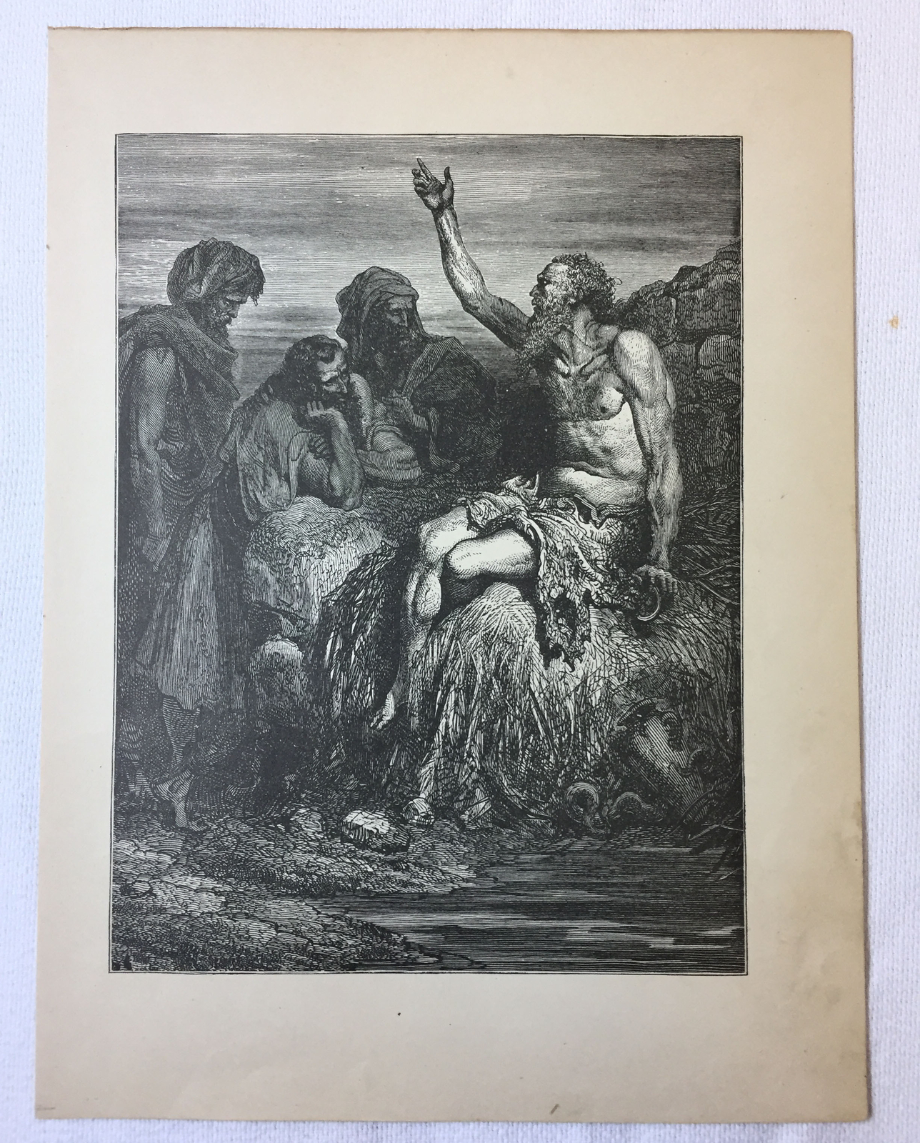 1880 book engraving ~ JOB AND HIS FRIENDS