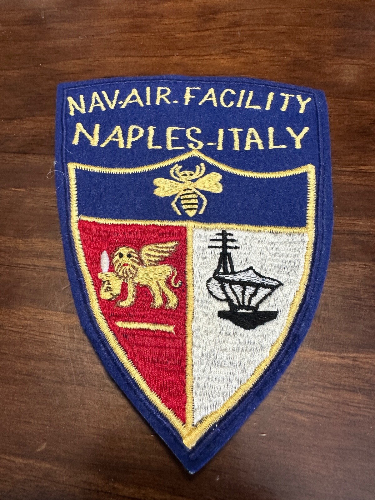 Vintage US Navy Naval Air Facility Naples Italy Patch