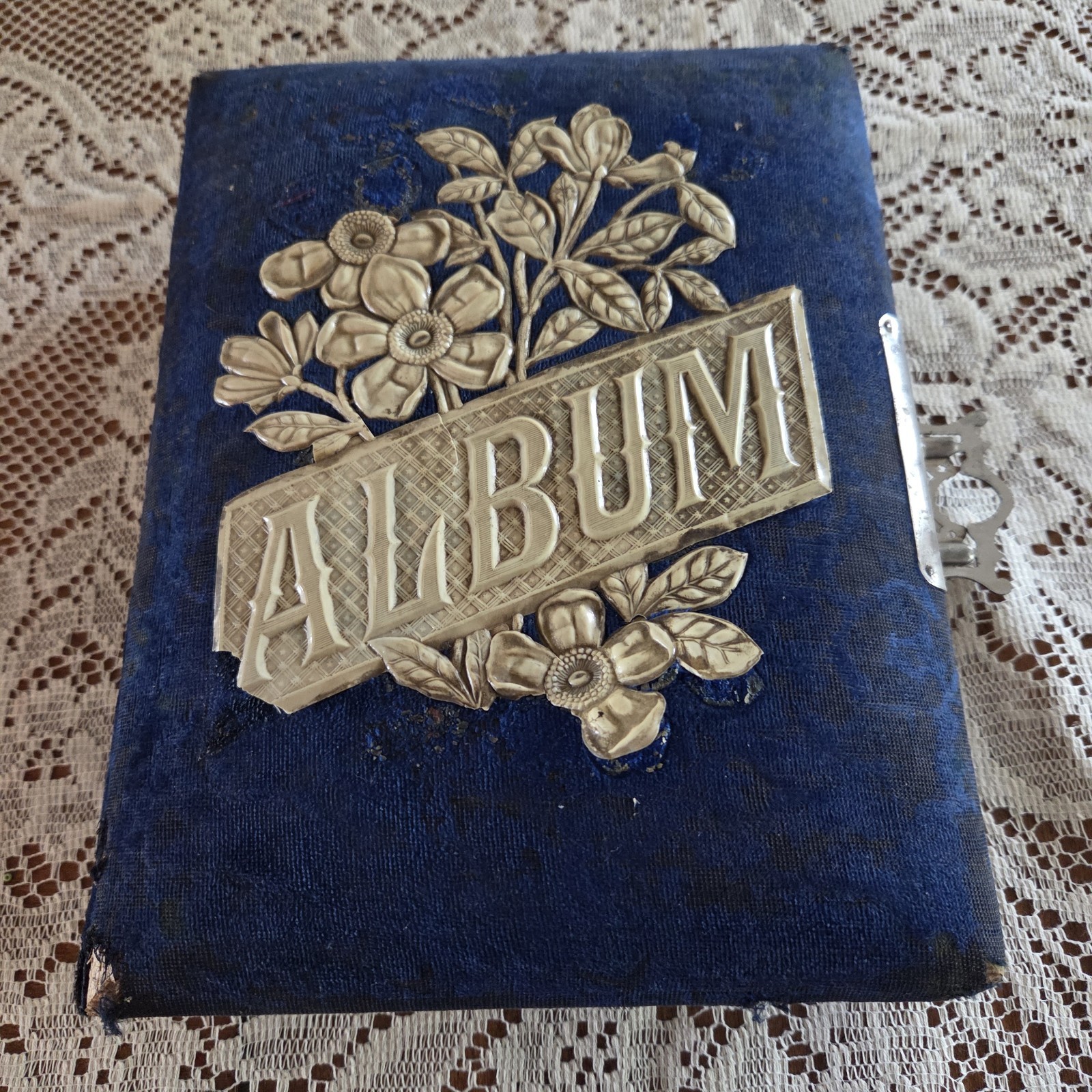 Antique Victorian Photo Album Blue Velvet Full of Photos Cabinet Cards Antique Victorian Photo Album Blue Velvet Full of Photos Cabinet Cards
