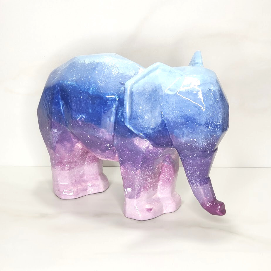Geometric Cubist Elephant Figurine Ceramic Sculpture 10\ Geometric Cubist Elephant Figurine Ceramic Sculpture 10\