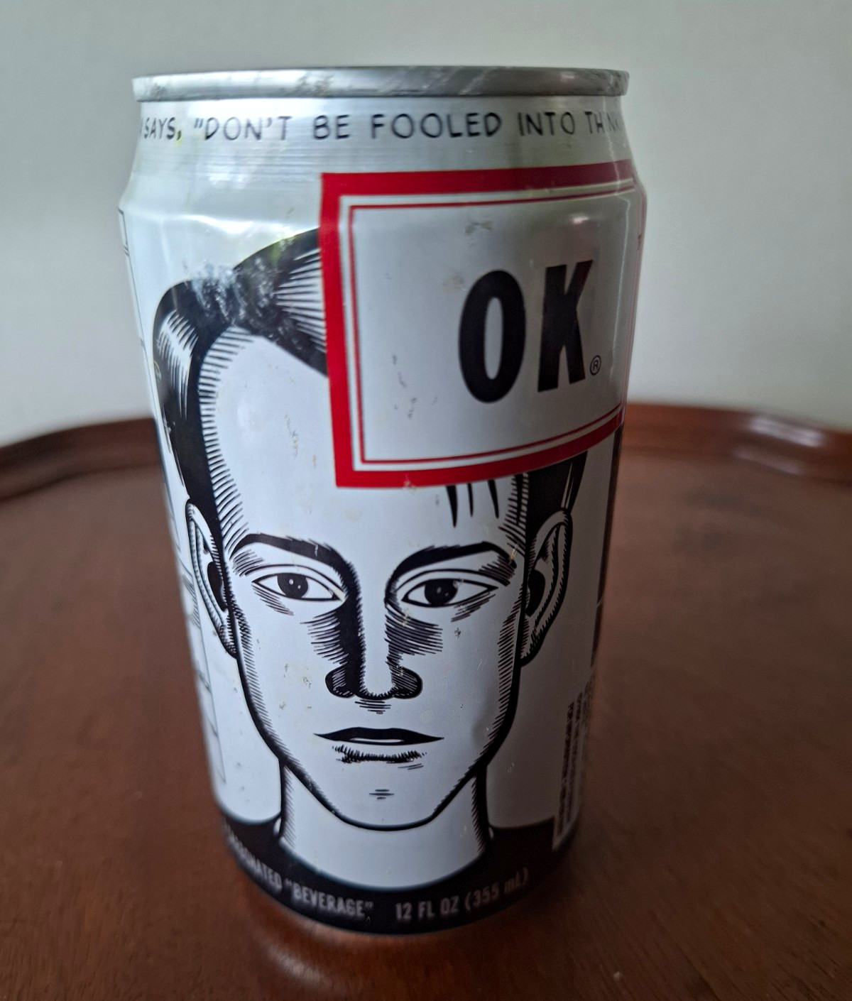 Vintage 1994 OK Soda Can Unopened Full Daniel Clowes Art Wheel of OK-Ness