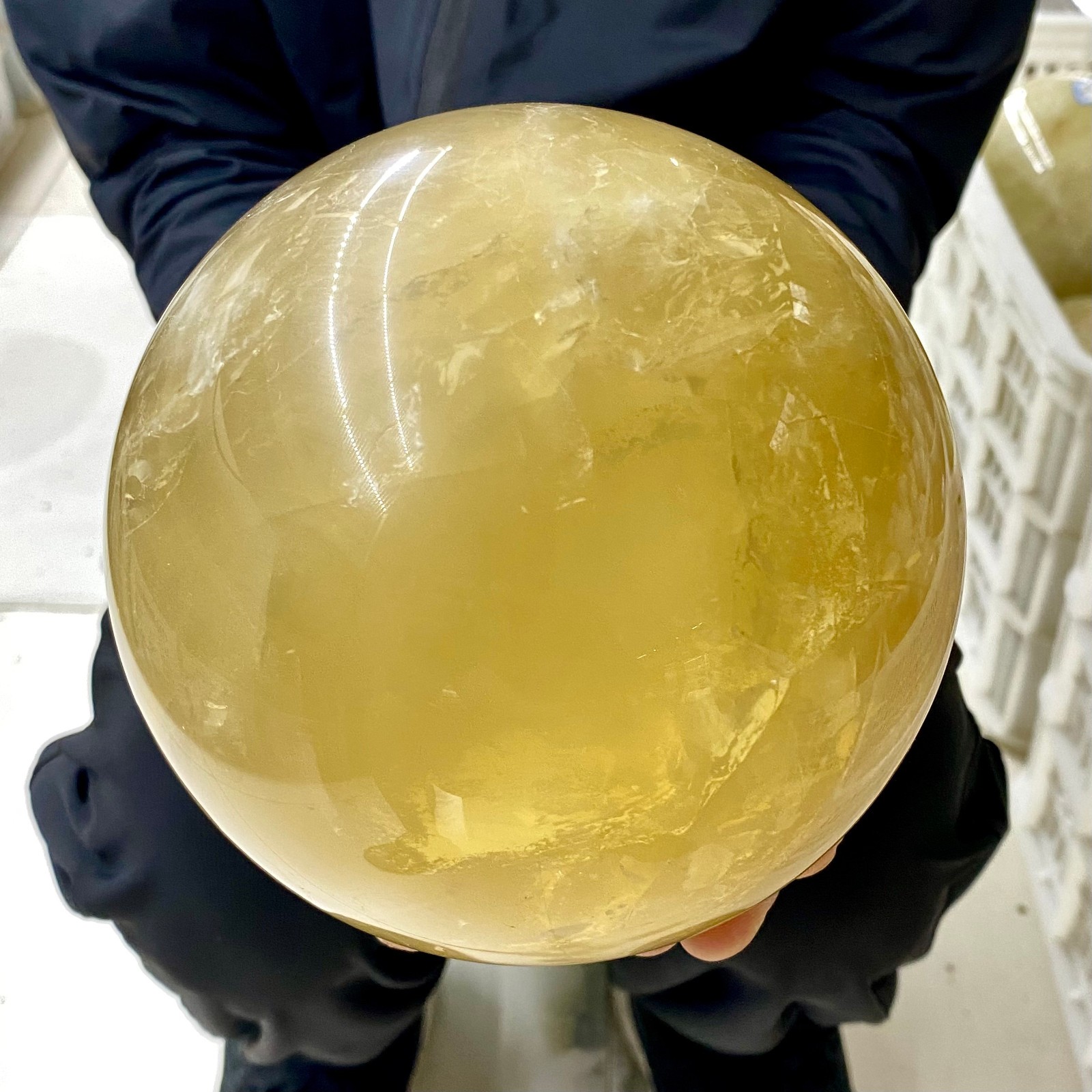 8.75LB Natural Yellow crystal ball Quartz Citrine sphere Mineral healing