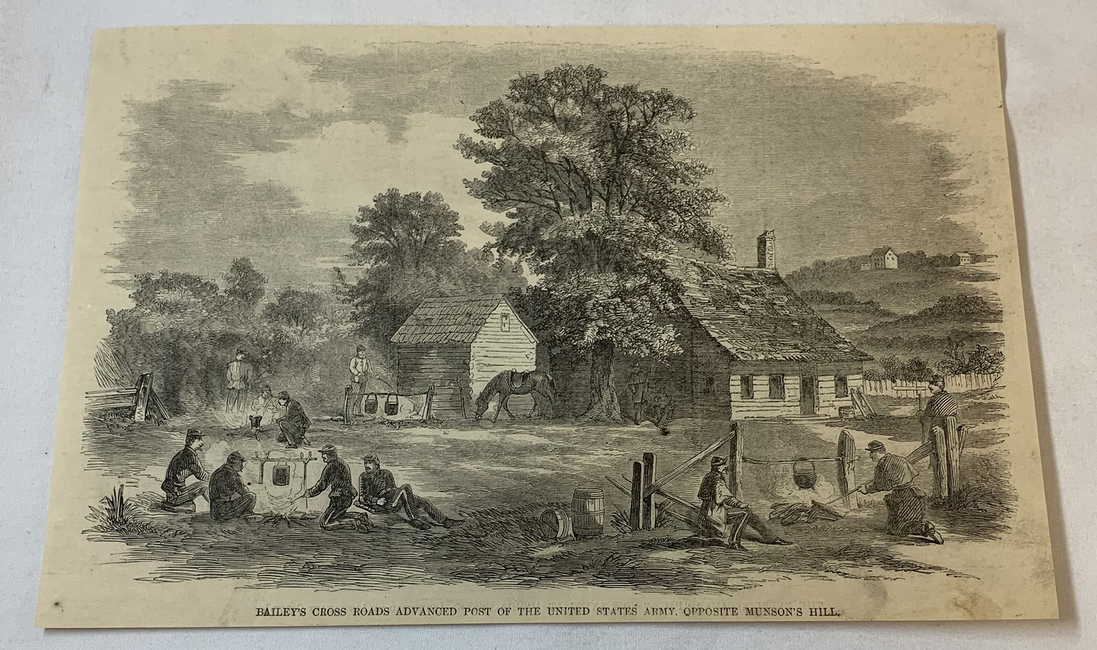 1861 magazine engraving~ BAILEY\'S CROSS ROADS / REBEL STEAMER \'PAGE\'