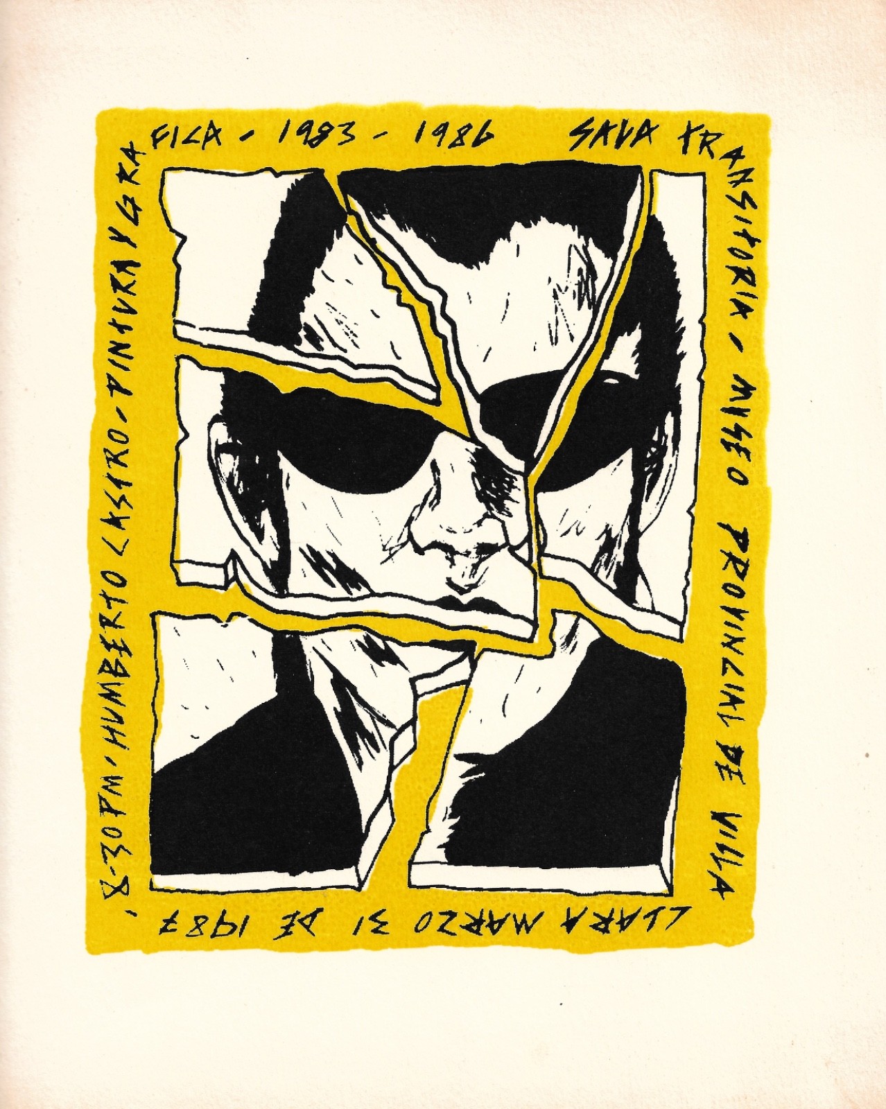HUMBERTO CASTRO. Invitation Card. 1987. Museo Provincial Villa Clara, Cuban Art