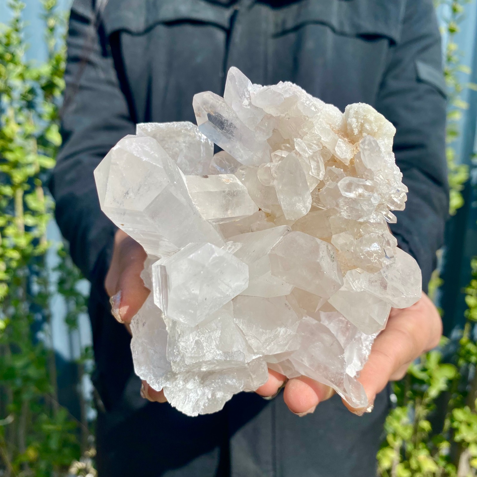 2.1LB  Natural rare white water crystal cluster backbone mineral specimen
