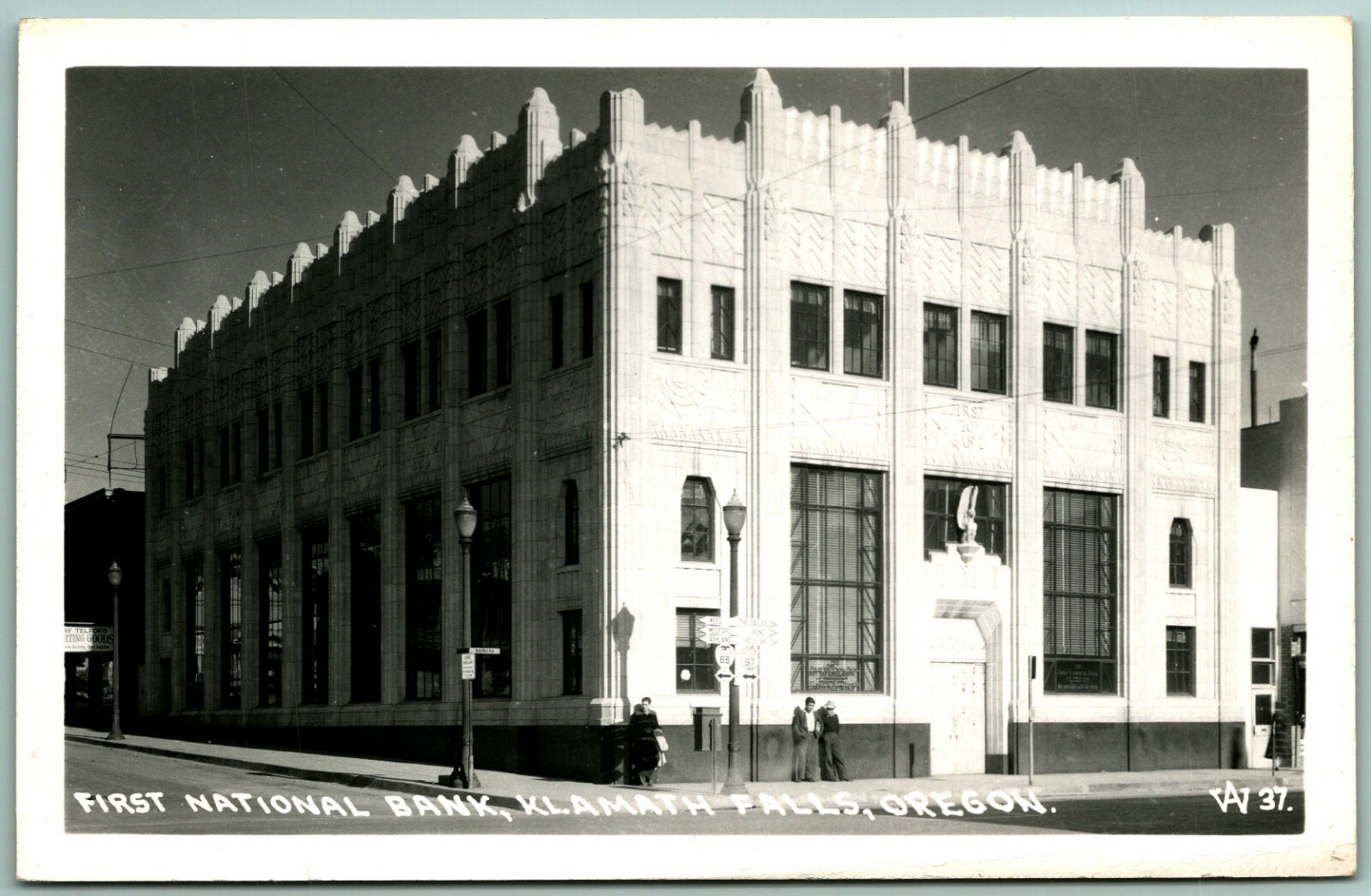 RPPC First National Bank Klamath Falls Oregon OR 1946 UNP Postcard F16