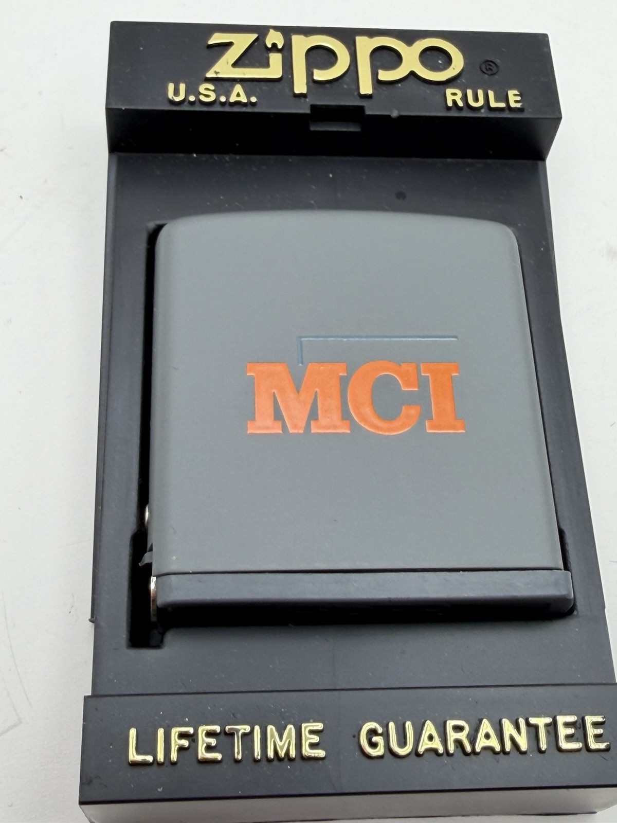 Vintage MCI Logo Advertising Gray Matte Zippo Rule Tape Measure New B42