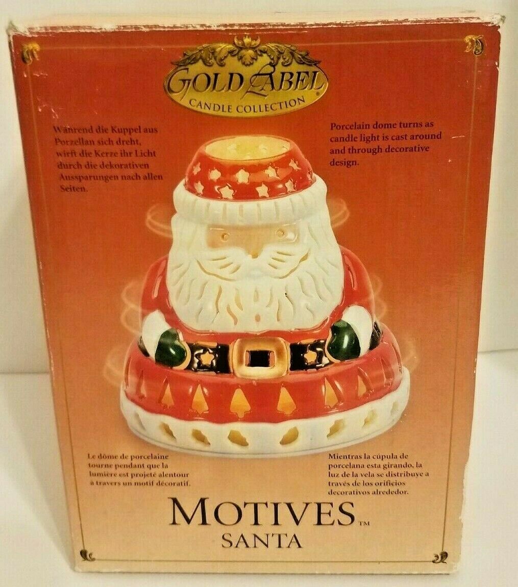 Mr Christmas Gold Label Motives Santa Votive Candle Holder Rotates 2003