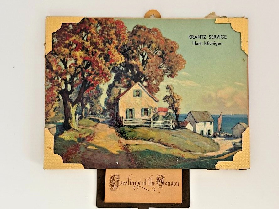 RARE VTG 1947 Advertising Calendar Krantz Service Hart MI Marius Hubert Robert RARE VTG 1947 Advertising Calendar Krantz Service Hart MI Marius Hubert Robert