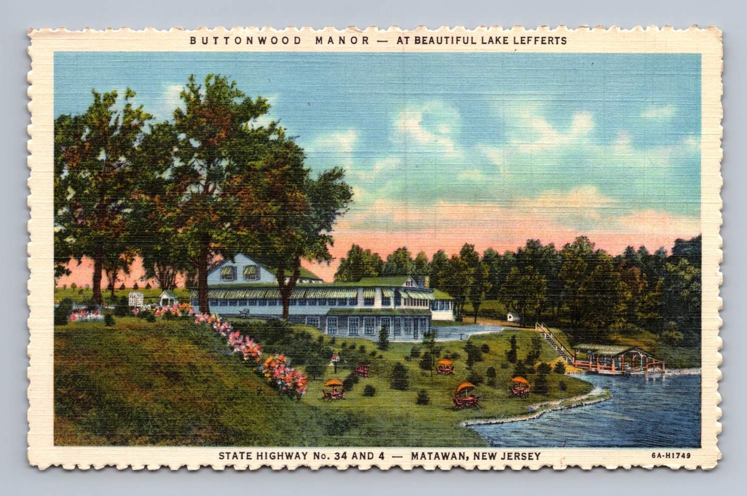 Lavalette New Jersey MATAWAN Buttonwood Manor Lake Lefferts 1940 Lavalette New Jersey MATAWAN Buttonwood Manor Lake Lefferts 1940
