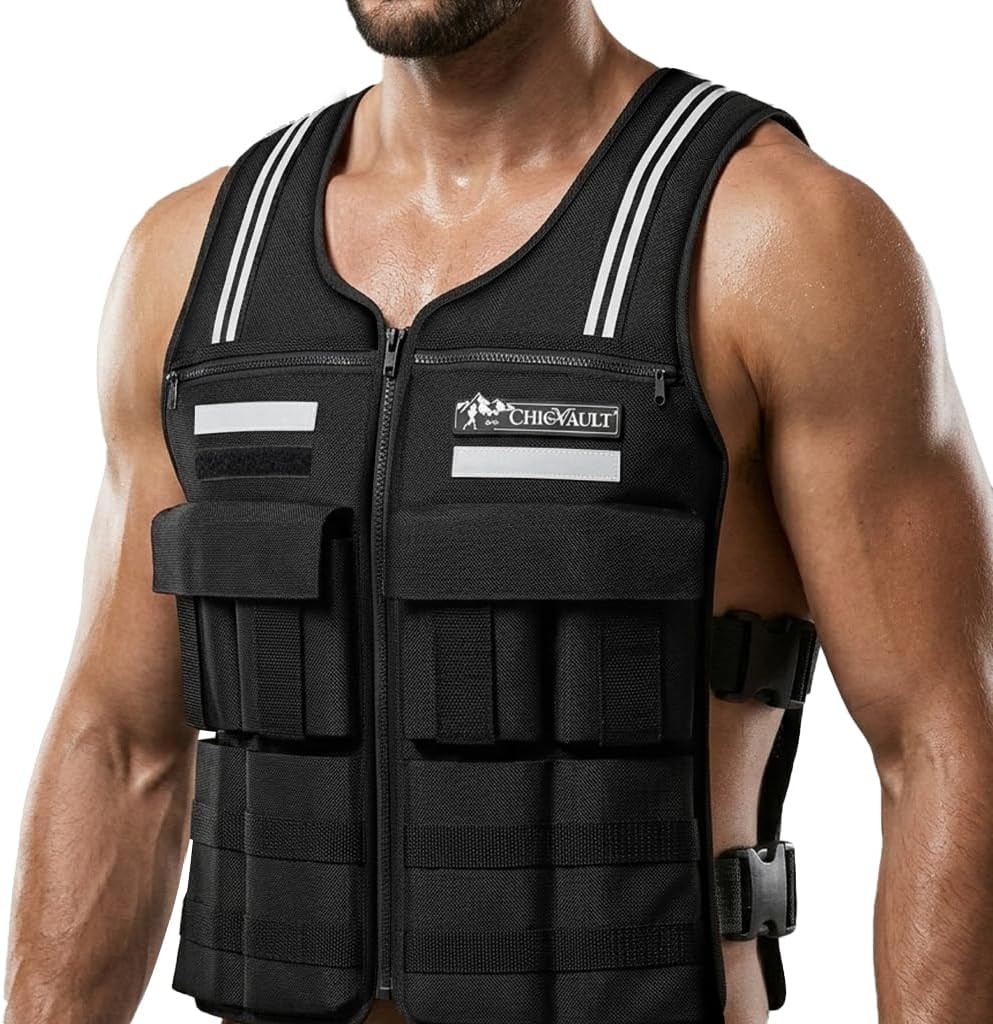 Adjustable Weighted Vest with 2-40LB Detachable Soft Silicone Counterweight