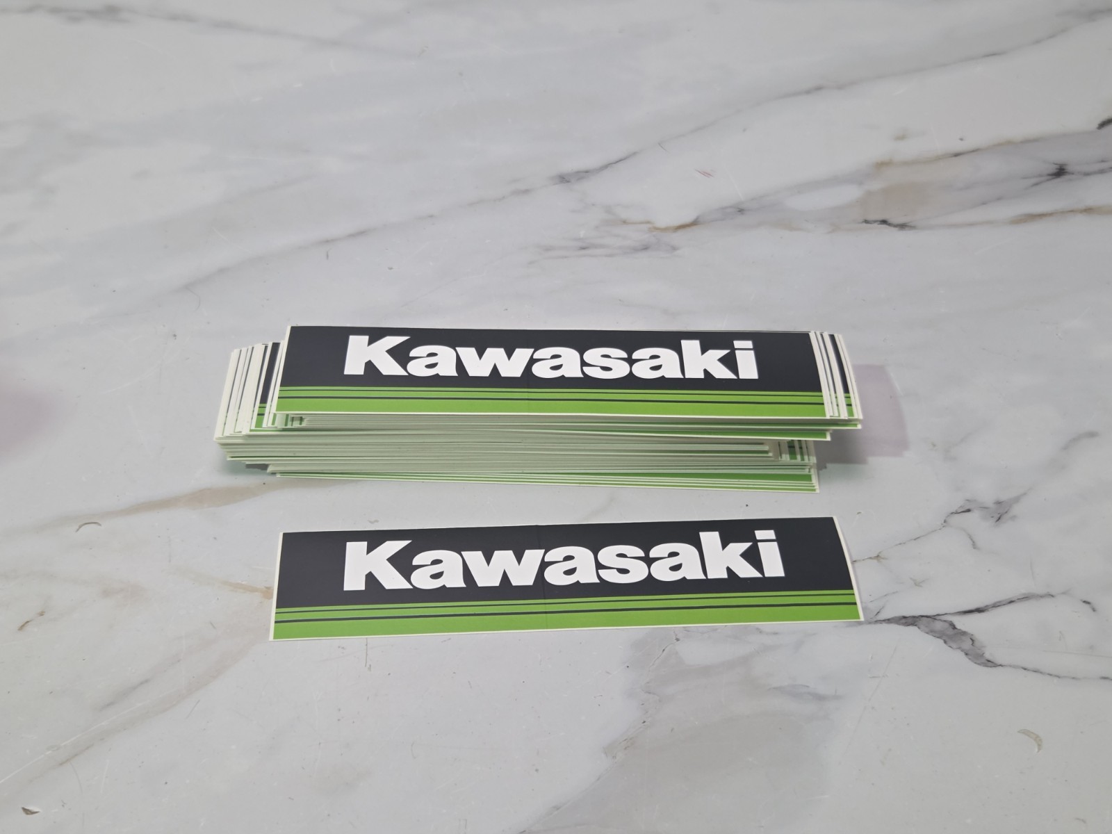 NOS Vintage KAWASAKI Sticker Lot 100 MOTORCYCLE MOTORCROSS DIRT BIKE Green Black