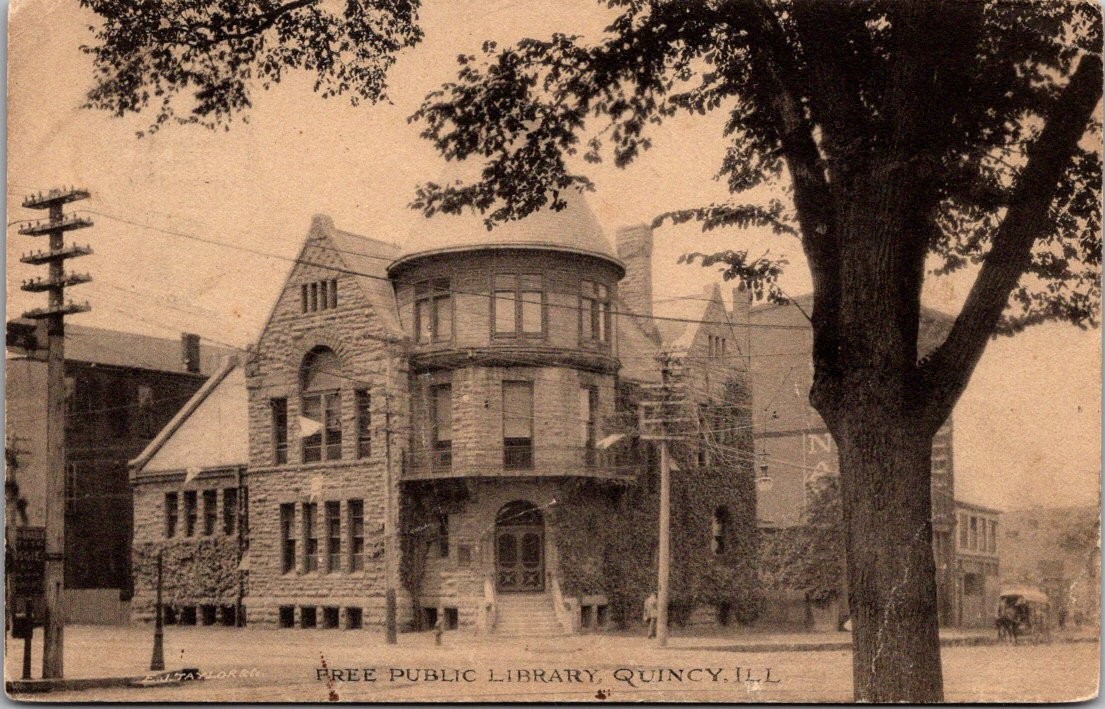 Quincy Illinois Free Public Library W. A. Taylor Co. Postcard Quincy Illinois Free Public Library W. A. Taylor Co. Postcard