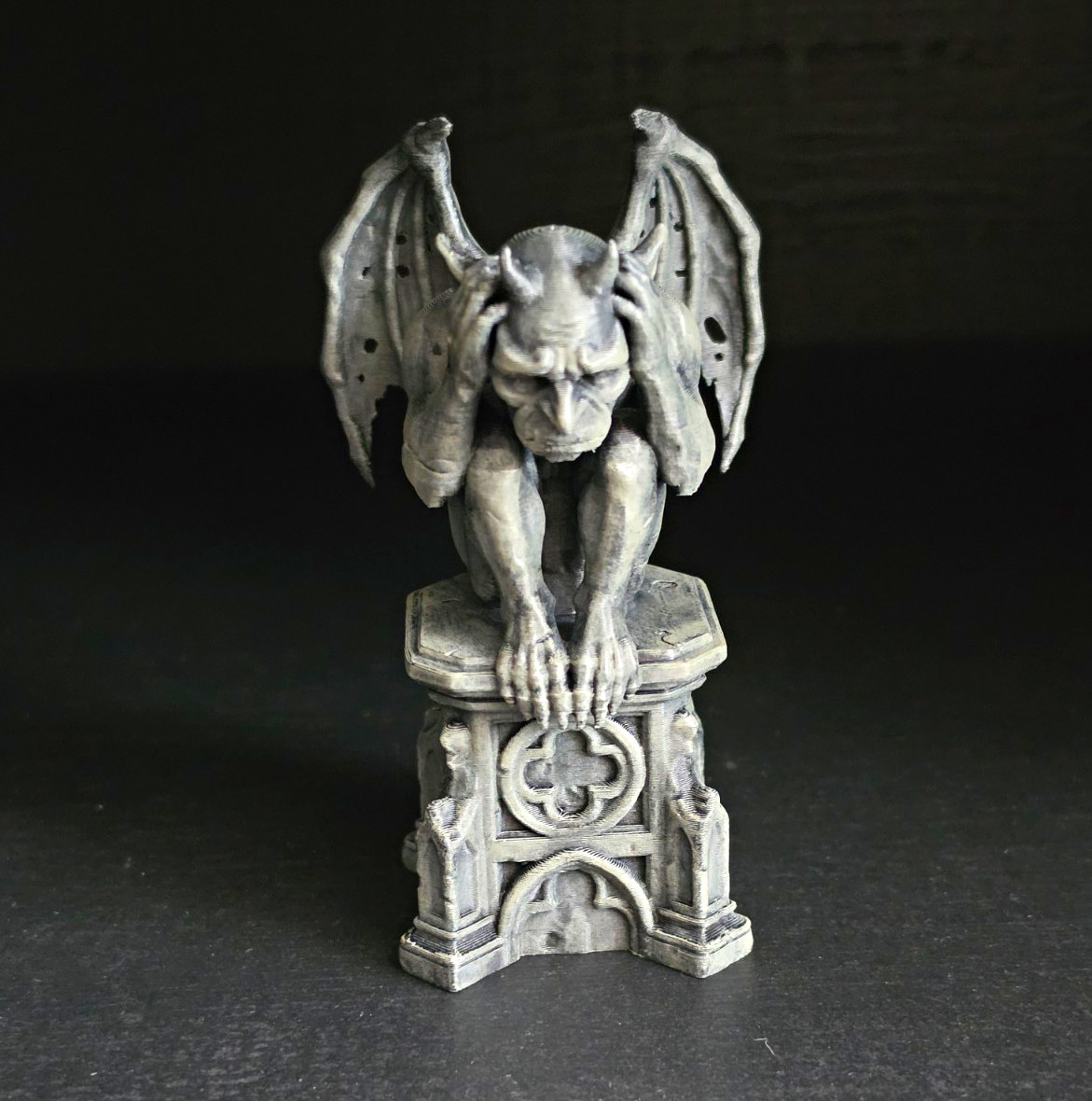 Sad Gothic Gargoyle Statue/3d Printed/Hand Painted/collectible Sad Gothic Gargoyle Statue/3d Printed/Hand Painted/collectible