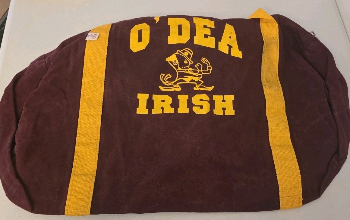 Vtg 80's Seattle O'dea High School Zippered Gym Duffle Book Bag Wanabie USA