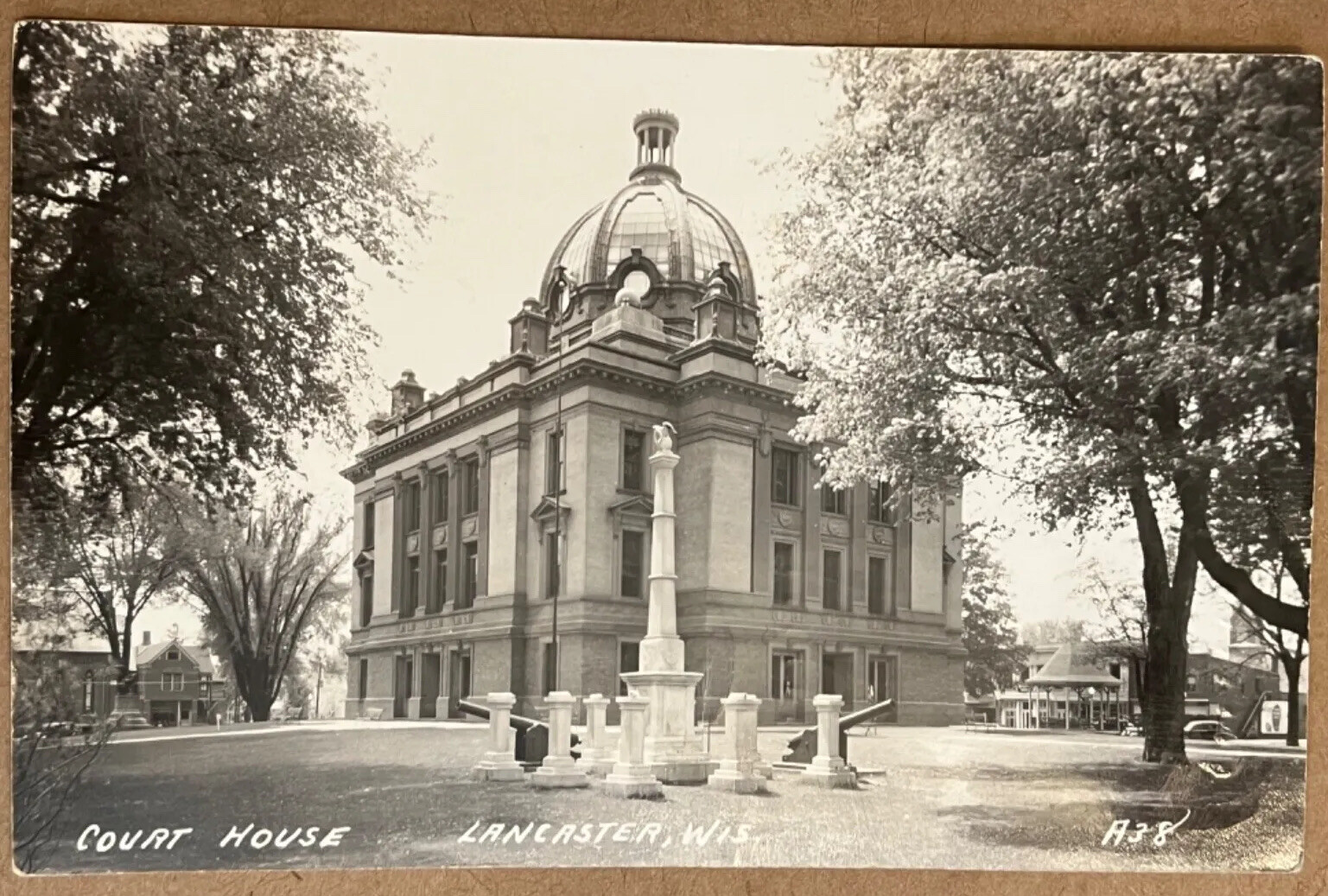 RPPC Lancaster Wisconsin Court House Real Photo Postcard c1940 RPPC Lancaster Wisconsin Court House Real Photo Postcard c1940