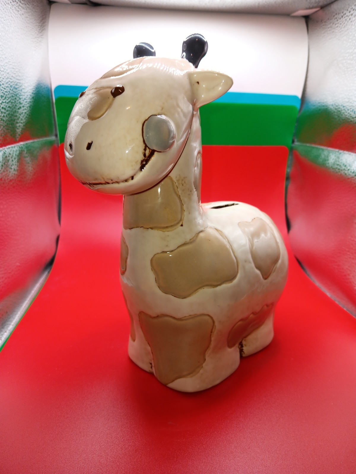 Demdaco Noah's Ark Distressed Giraffe Bank
