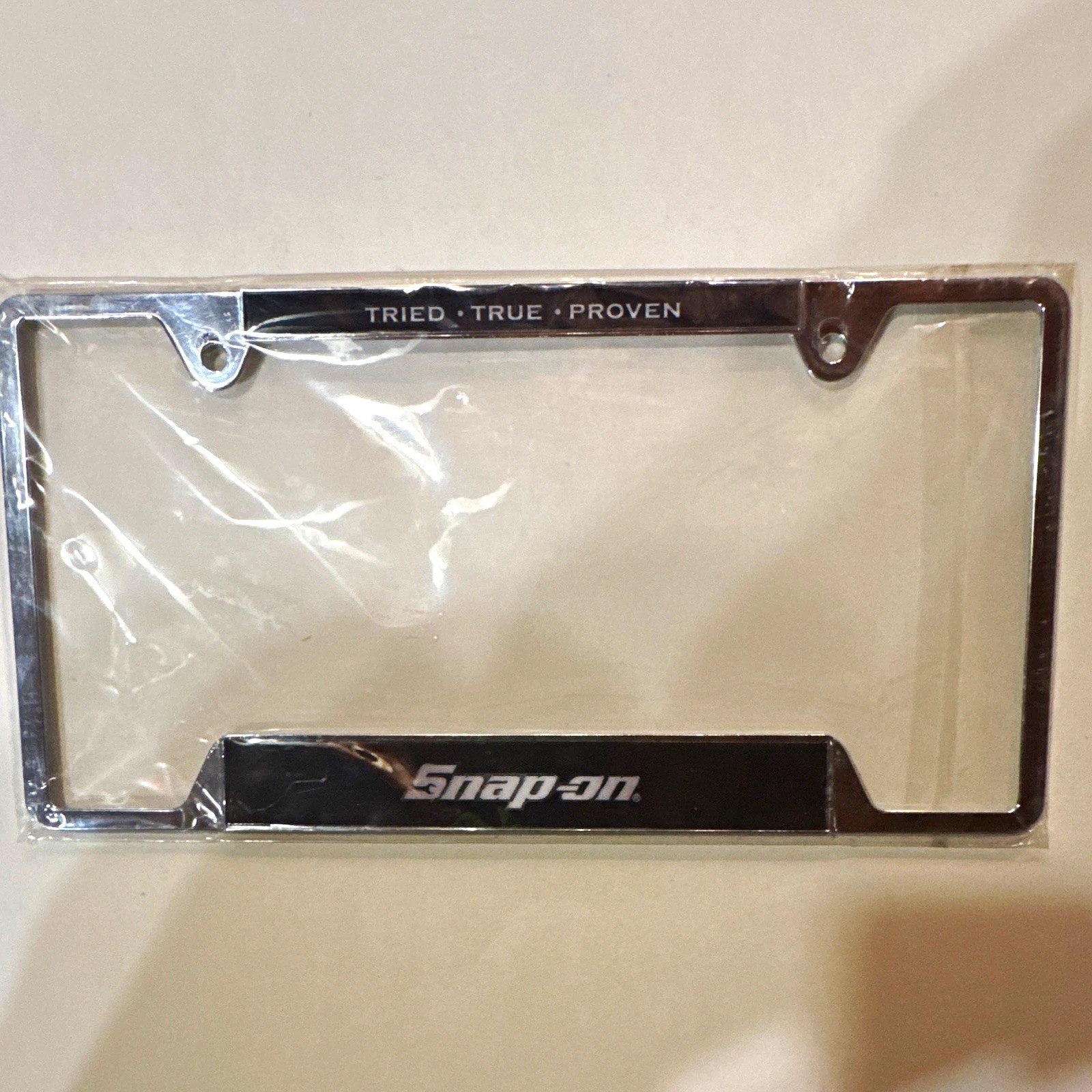 Snap-on Black Chrome License Plate Frame \