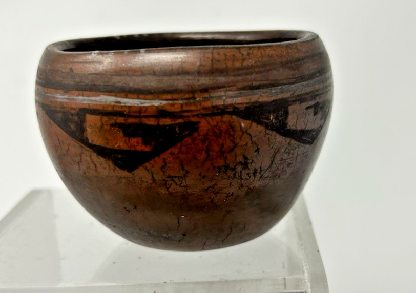 Vintage Handmade Native Maricopa Red Pottery Clay Bowl