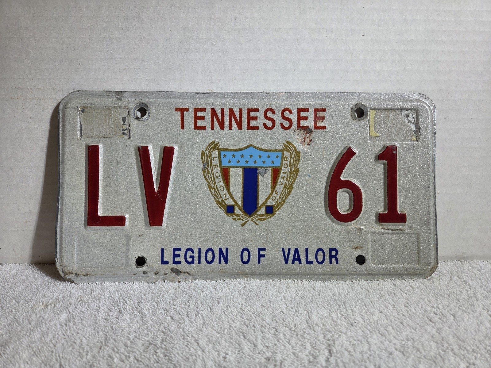 Vintage 2002 Legion Of Valor Tennessee License Plate 