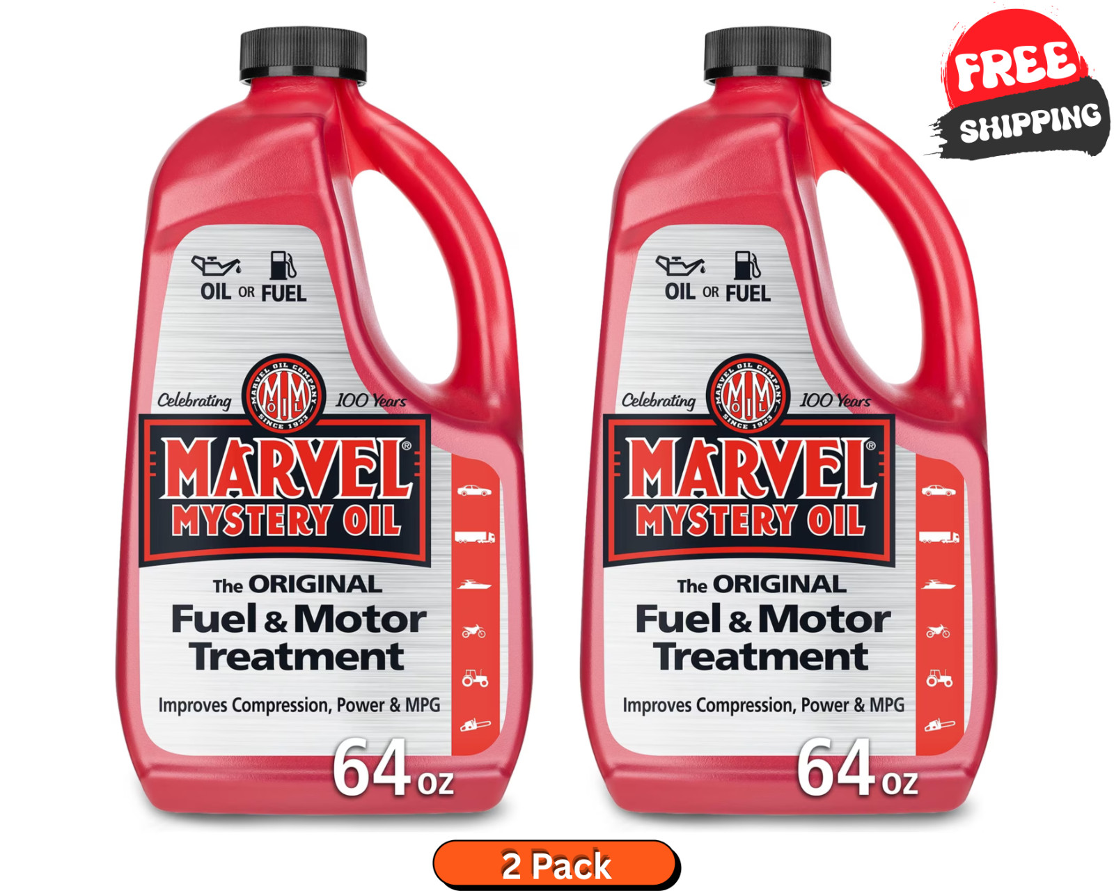 2 pack Marvel Mystery Oil - Automotive Additive Oil Enhancer, Fuel Treatment