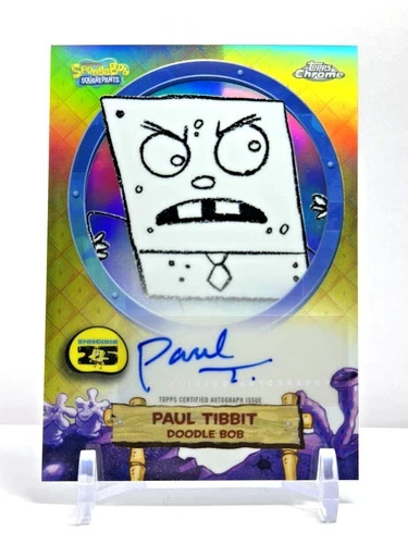 2025 Topps Chrome SpongeBob Doodle Bob Paul Tibbit Auto #SA-DO 2025 Topps Chrome SpongeBob Doodle Bob Paul Tibbit Auto #SA-DO