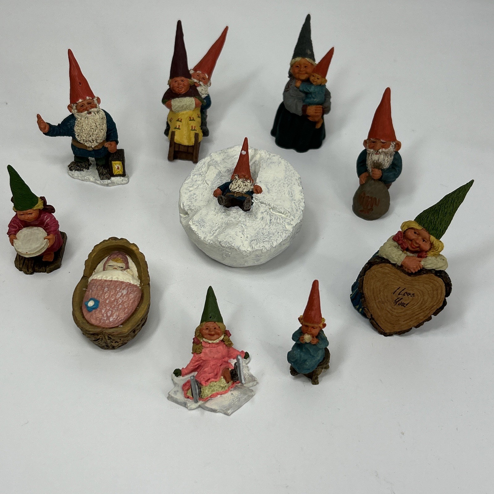 Lot Of 10 Enesco Klaus Wickl Gnomes 1993-95 Henry Purdy & Pippen Patrick Mirko
