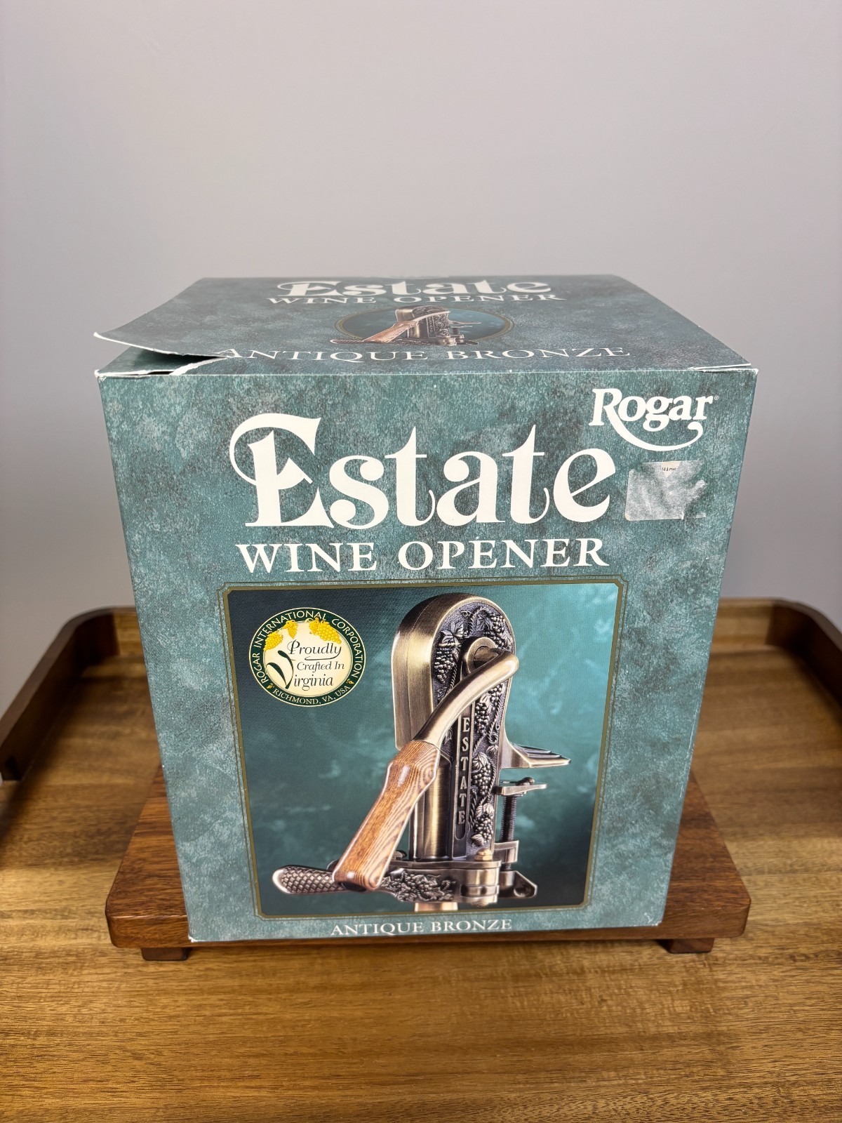 Vintage Rogar Estate Antique Bronze Wine Opener New in Open Box Vintage Rogar Estate Antique Bronze Wine Opener New in Open Box