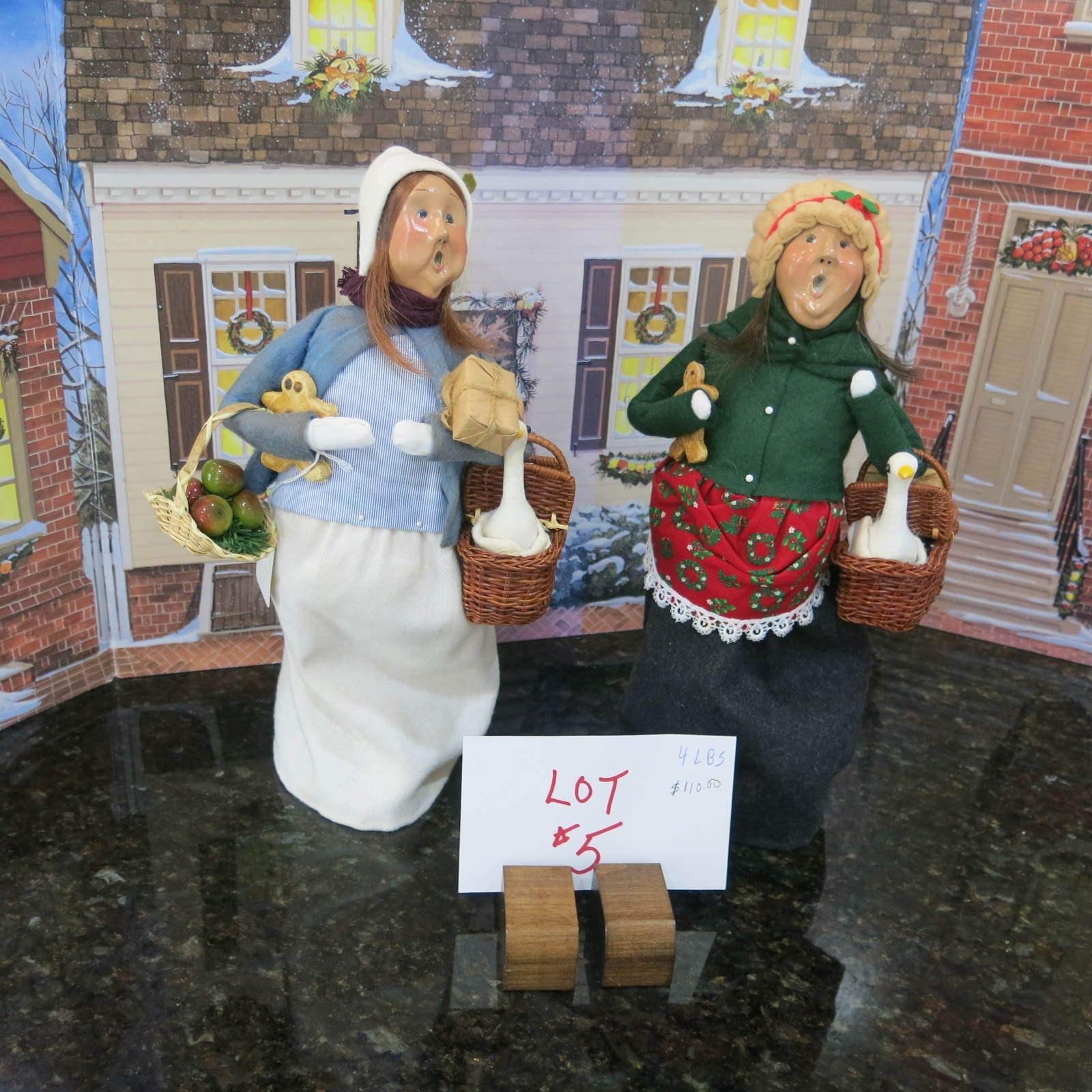 Byers Choice $58.00 for the 2 (Lot 5) They both have a Goose both from 1985