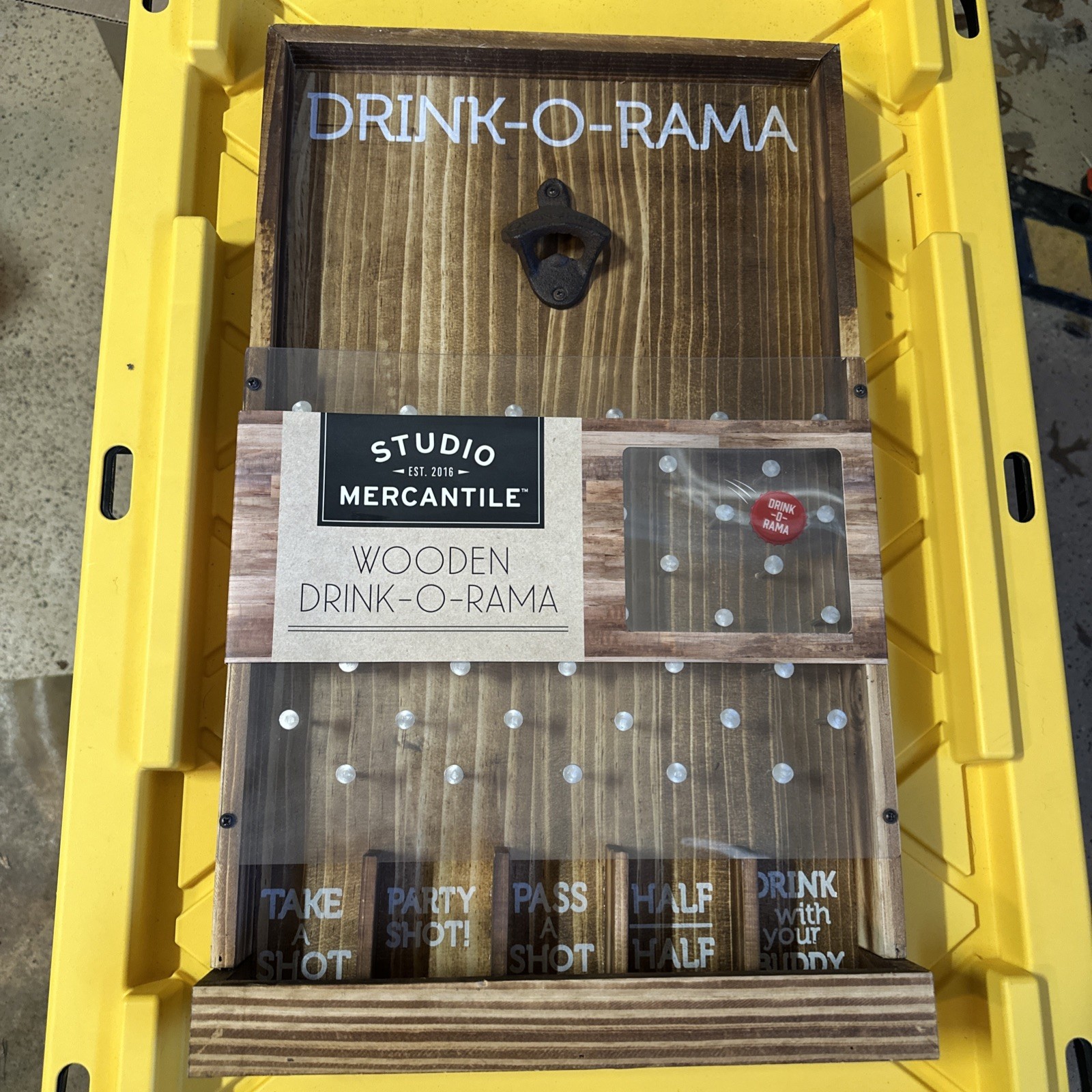New Drink o Rama Bottle Opener Wooden Hanging Shot Plinko Party Game