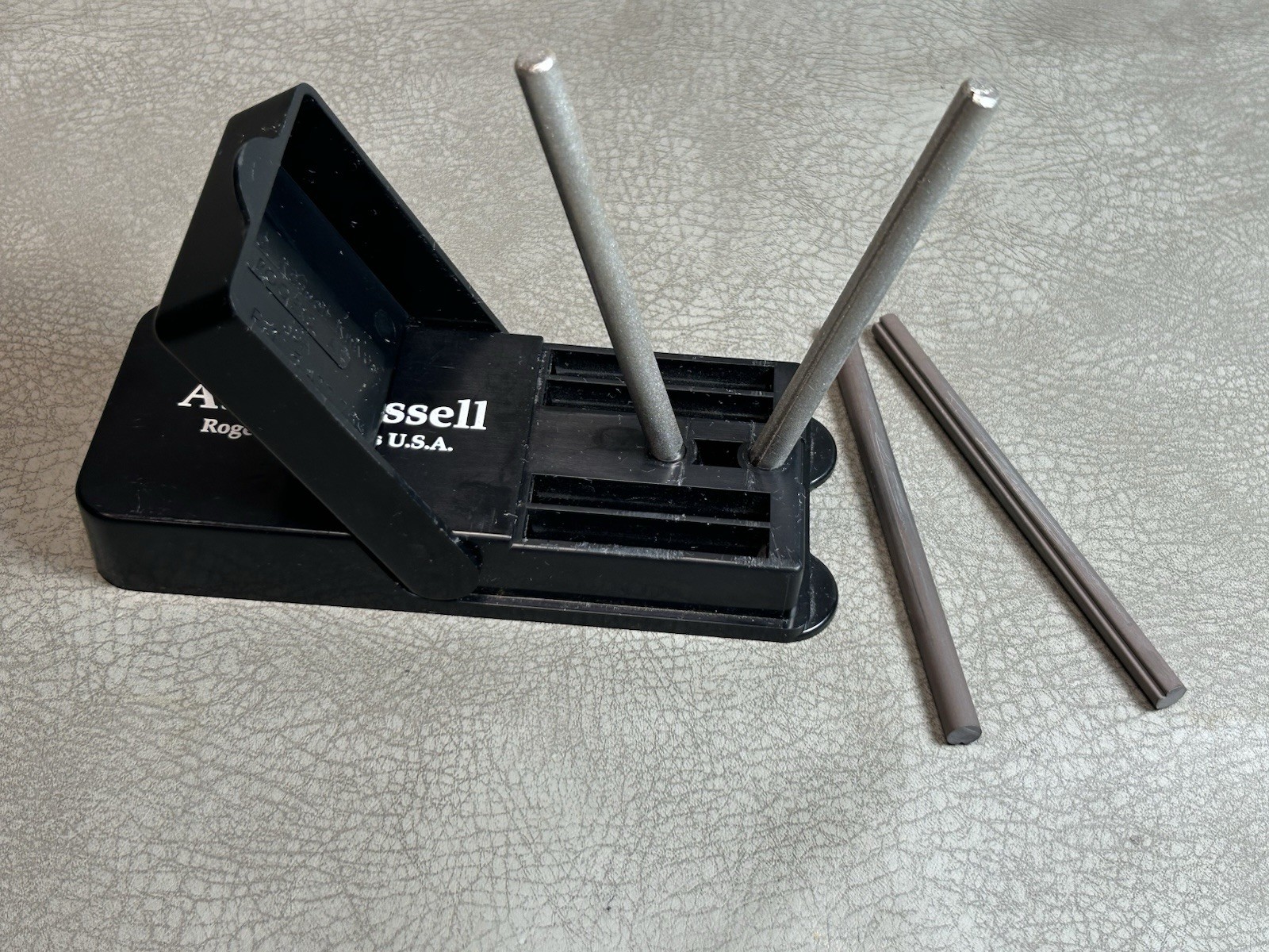 Vintage A.G. Russell Diamond V Block  Field Sharpener by Lohman Mfg