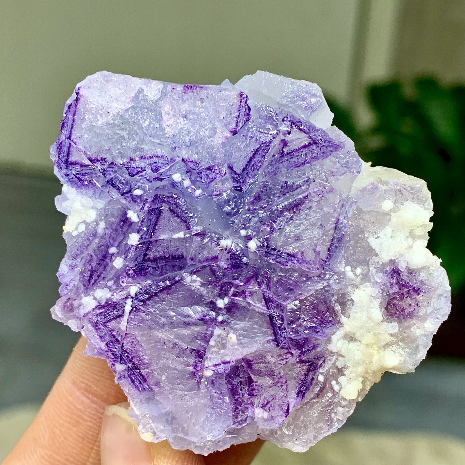 71G RareYunNan Purple Fluorite Coexists with Spherical Calcite NewCollectible 71G RareYunNan Purple Fluorite Coexists with Spherical Calcite NewCollectible