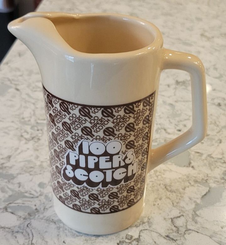 New 100 Pipers Seagram\'s Scotch Whisky Whiskey Pitcher Vintage 70s  7\