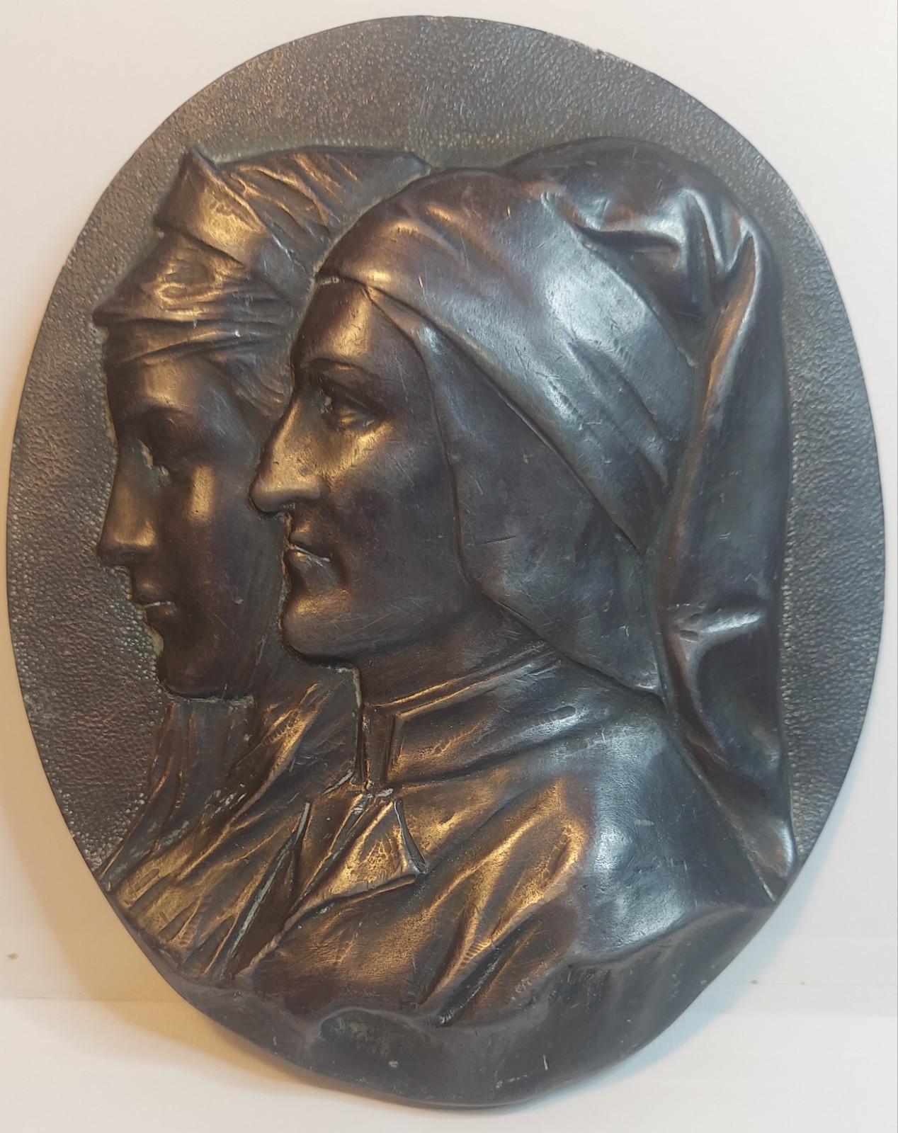Dante & Beatrice Bronze Relief Plaque Dante & Beatrice Bronze Relief Plaque