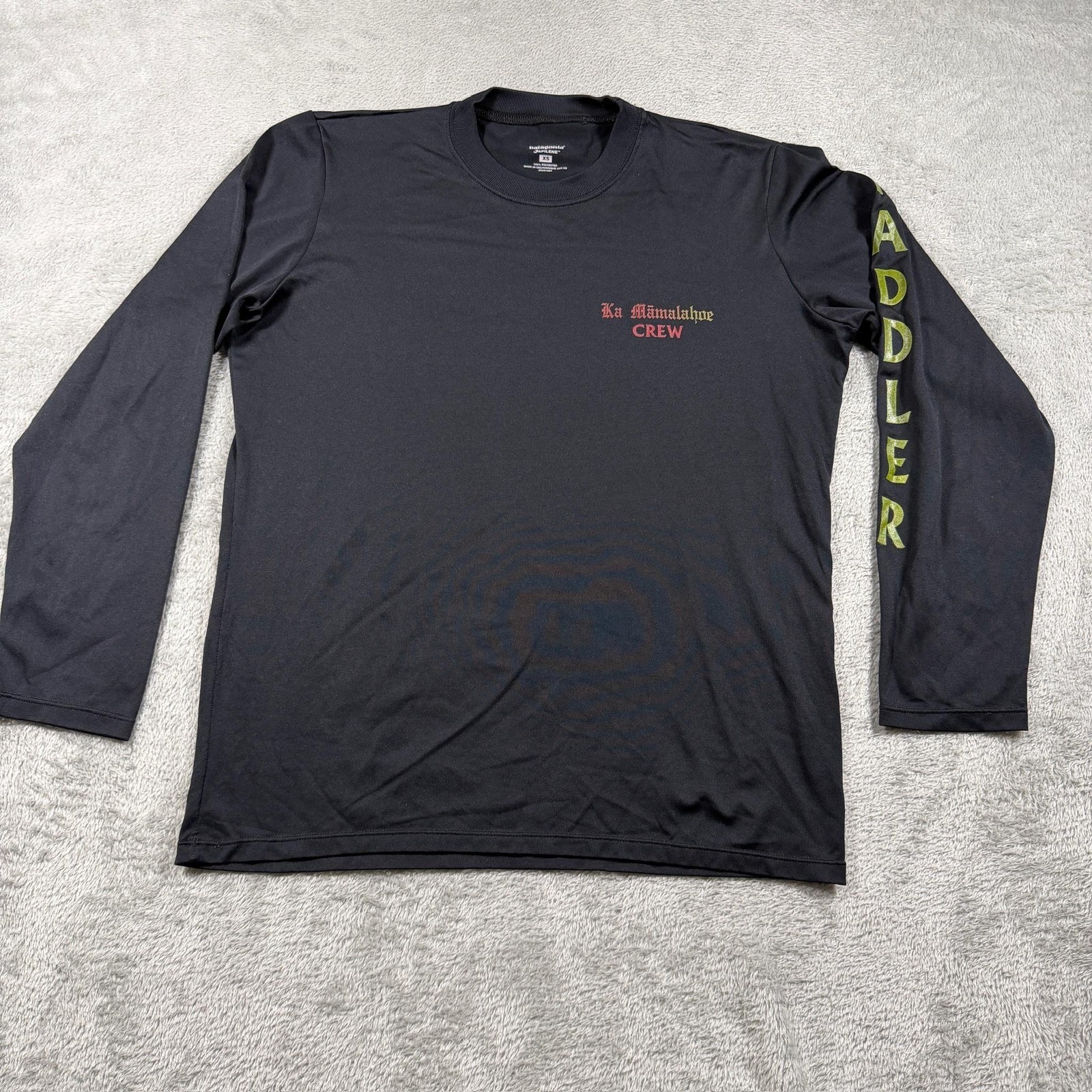 Patagonia Capilene Shirt Mens XS Black Long Sleeve Ka Mamalahoe Canoe Club