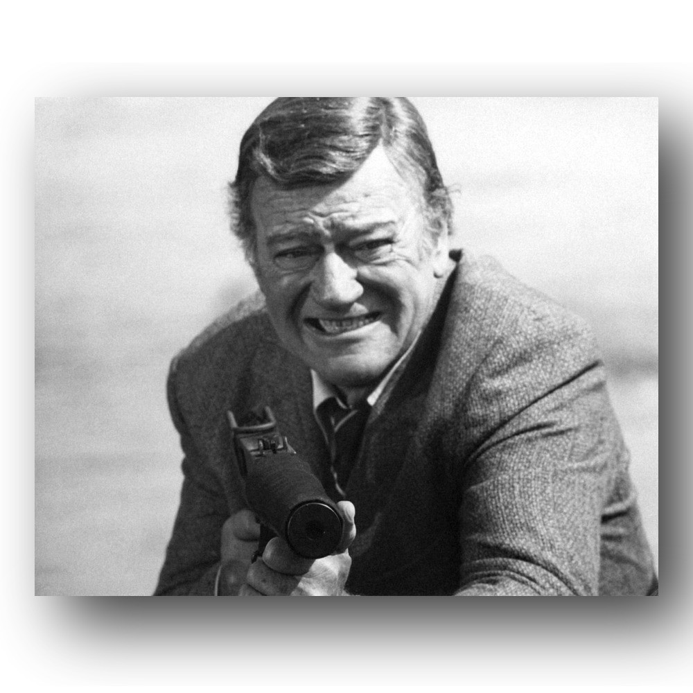 John Wayne Photo 8x10 Firing Ingram MAC-10 Submachine Gun McQ 1974 Film