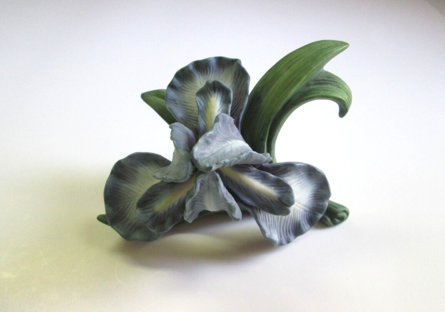 Vintage Lefton Exclusives Bearded Iris Figurine Bluish Purple Flower