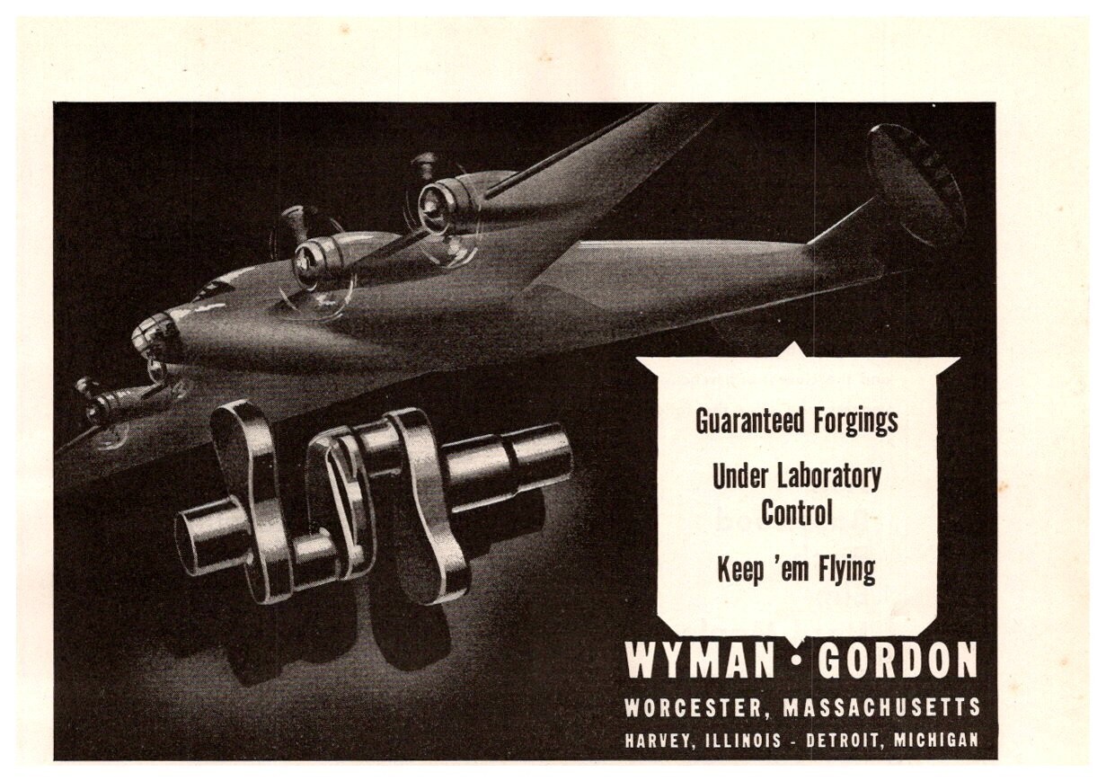 1942 Wyman-Gordon Forgings Vintage WW2 Print Ad