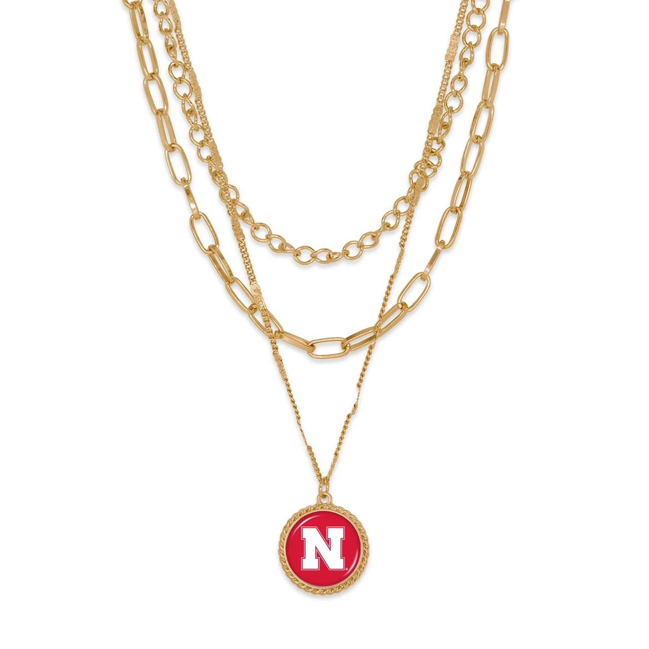 Michigan Wolverines, Licensed University Emblem Sydney Necklace, 18K gold plated Michigan Wolverines, Licensed University Emblem Sydney Necklace, 18K gold plated