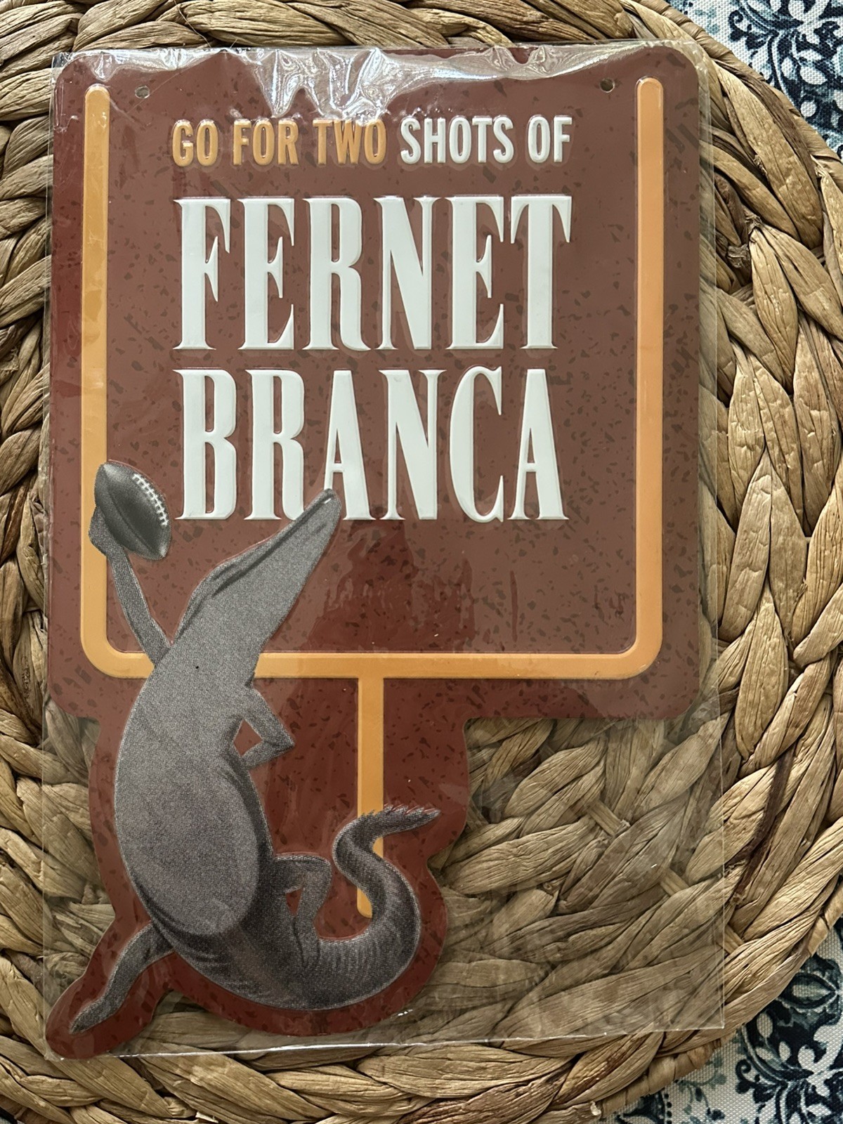 Rare New Fernet Branca Metal Sign Football Limited Edition Collectible Bar Decor