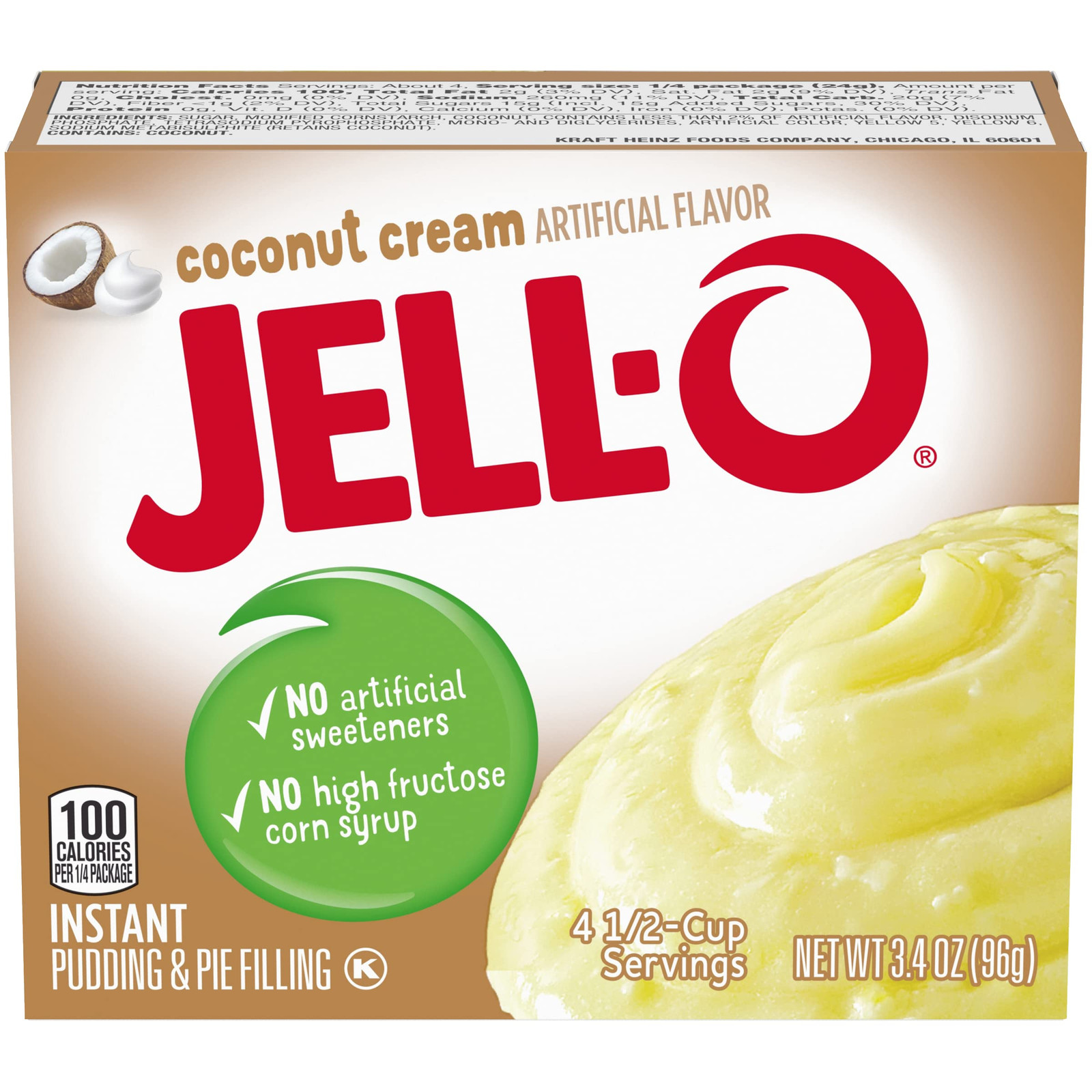 Jell O Coconut Cream Pudding Mix Pack of 24 Easy Dessert 3.4 Ounce Boxes Jell O Coconut Cream Pudding Mix Pack of 24 Easy Dessert 3.4 Ounce Boxes