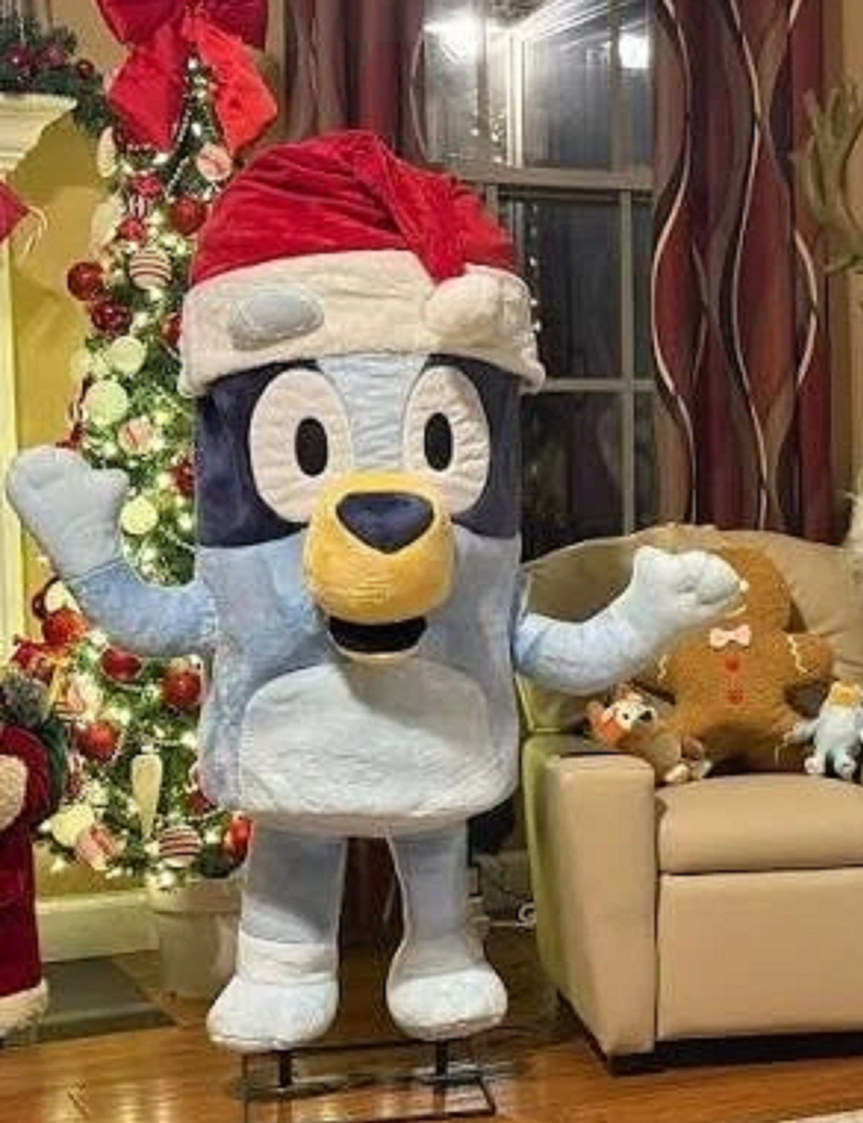 4-ft Life-Size Animatronic Bluey Plush Musical Christmas Holiday Decoration 4-ft Life-Size Animatronic Bluey Plush Musical Christmas Holiday Decoration