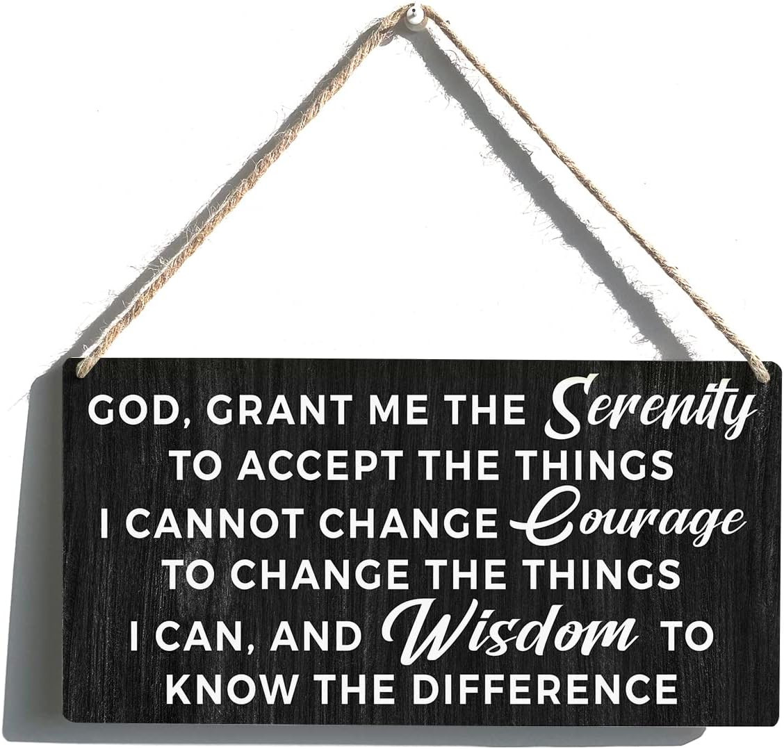 Serenity Prayer Sign Gift Farmhouse God Grant Me the Serenity Wooden Hanging Sig
