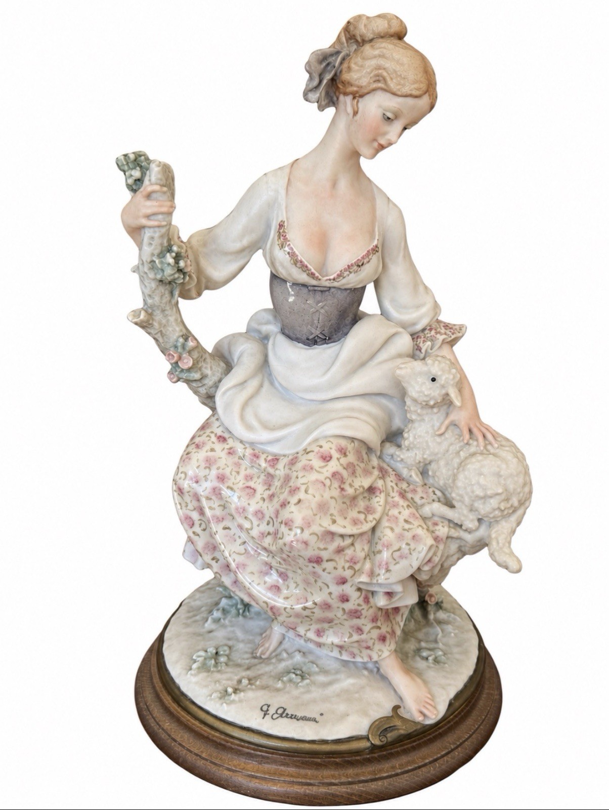 Vintage Giuseppe Armani Capodimonte 1982 Shepherdess with Sheep 13 Vintage Giuseppe Armani Capodimonte 1982 Shepherdess with Sheep 13