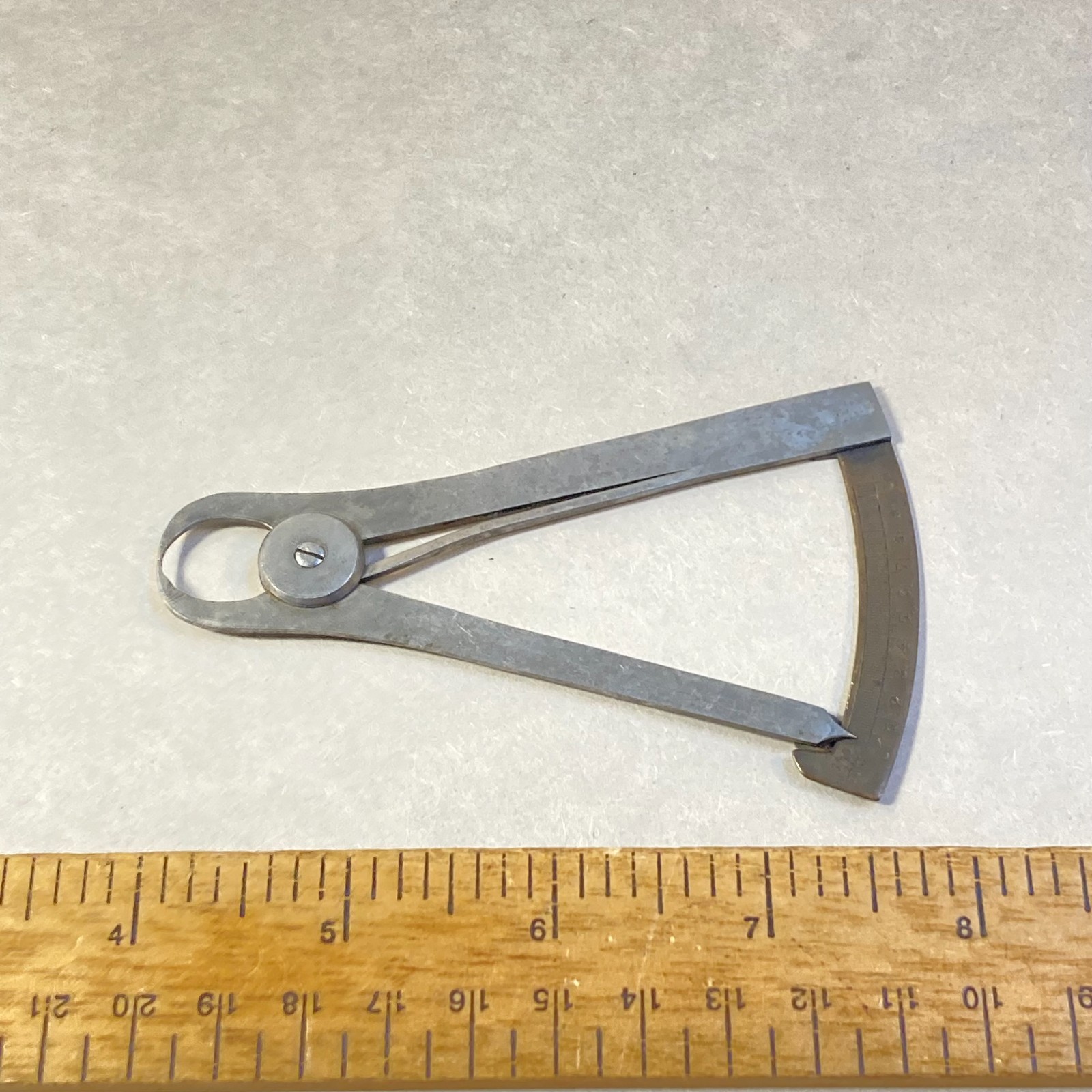 Vintage Thickness Gage Metric/16th Brass Scale 0-10mm