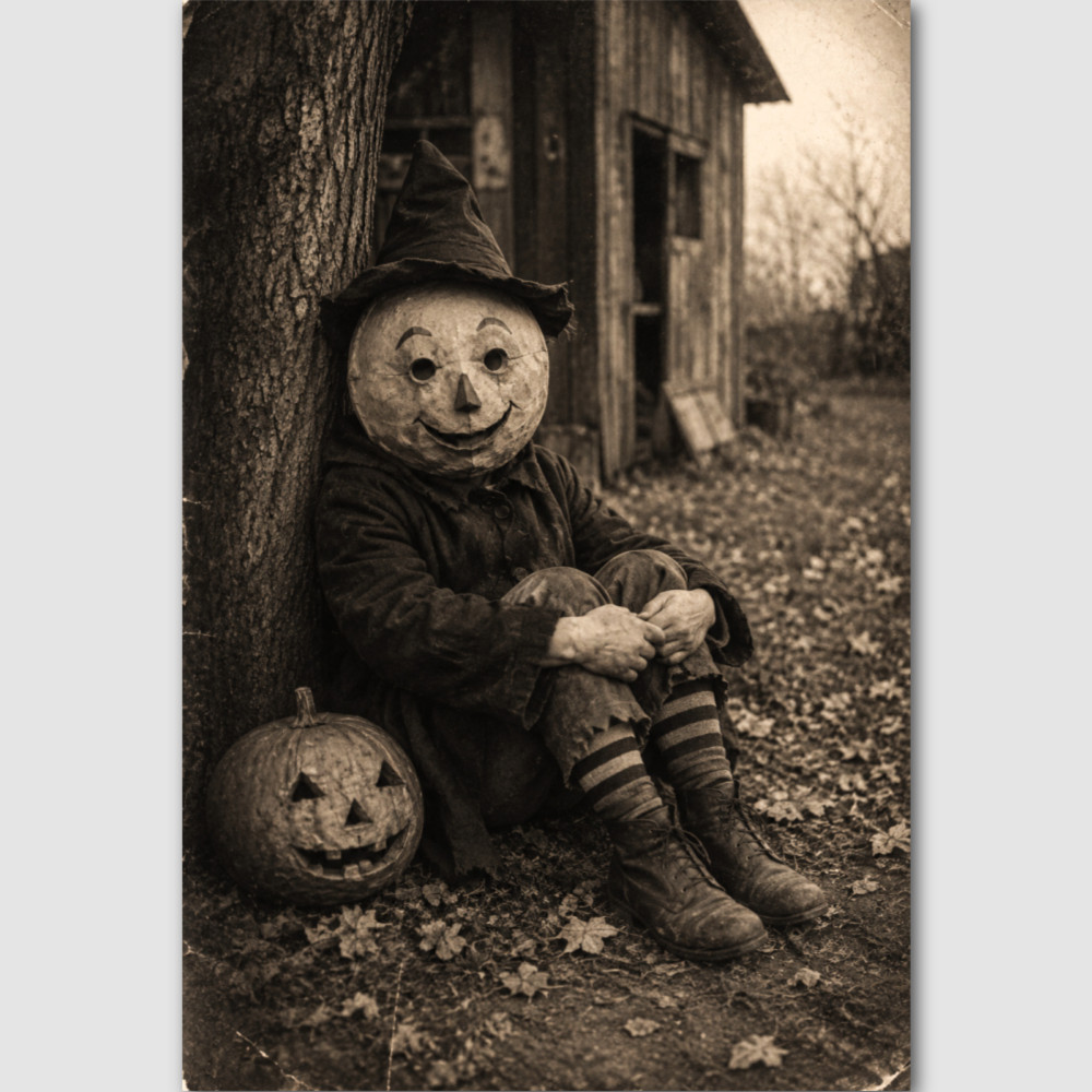Photo Print 1930s Boy Costume Halloween Creepy Photograph Vintage Photo 37
