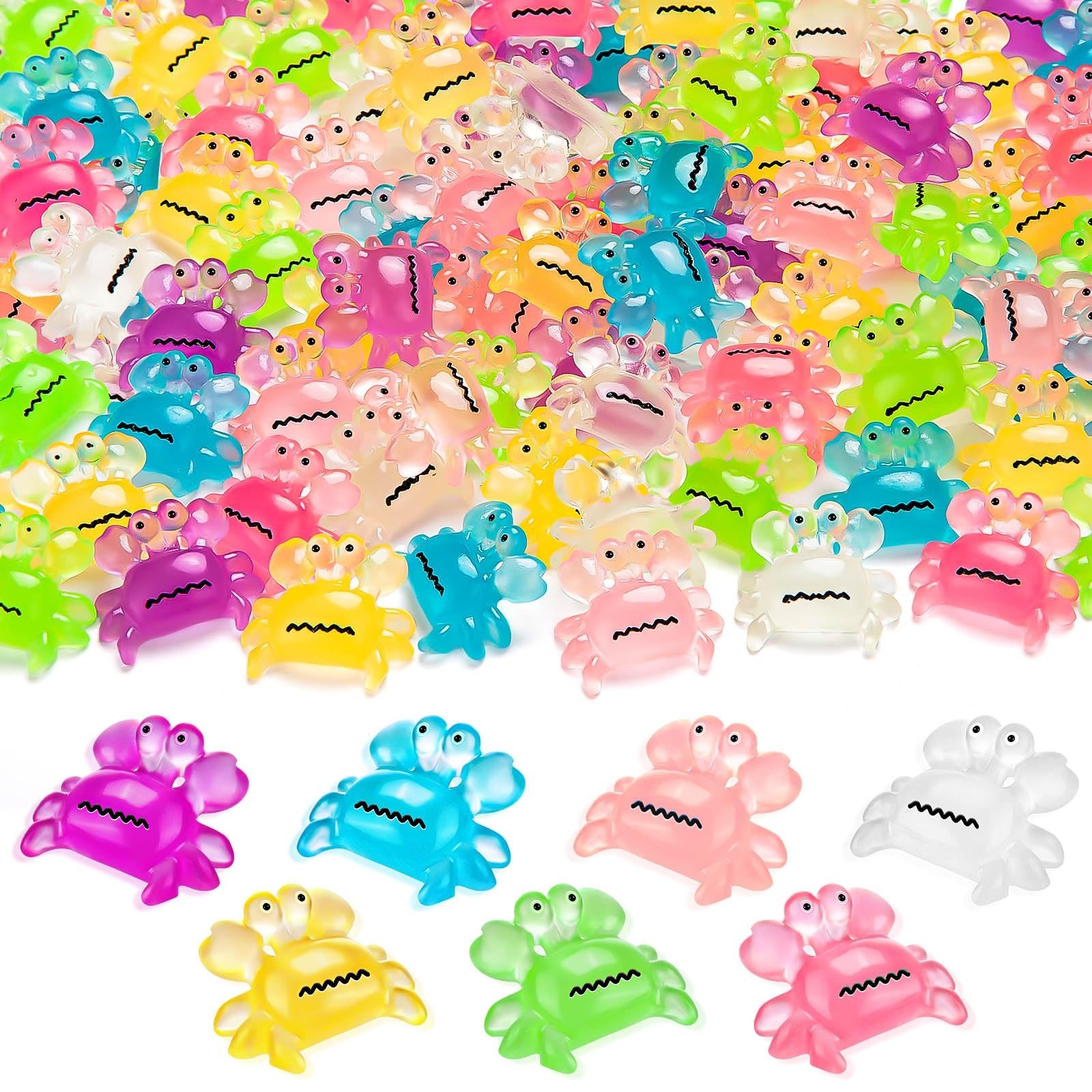63PCS Luminous Mini Resin Crabs Cute Crab Figurines Glow in The Dark, Tiny Mi... 63PCS Luminous Mini Resin Crabs Cute Crab Figurines Glow in The Dark, Tiny Mi...