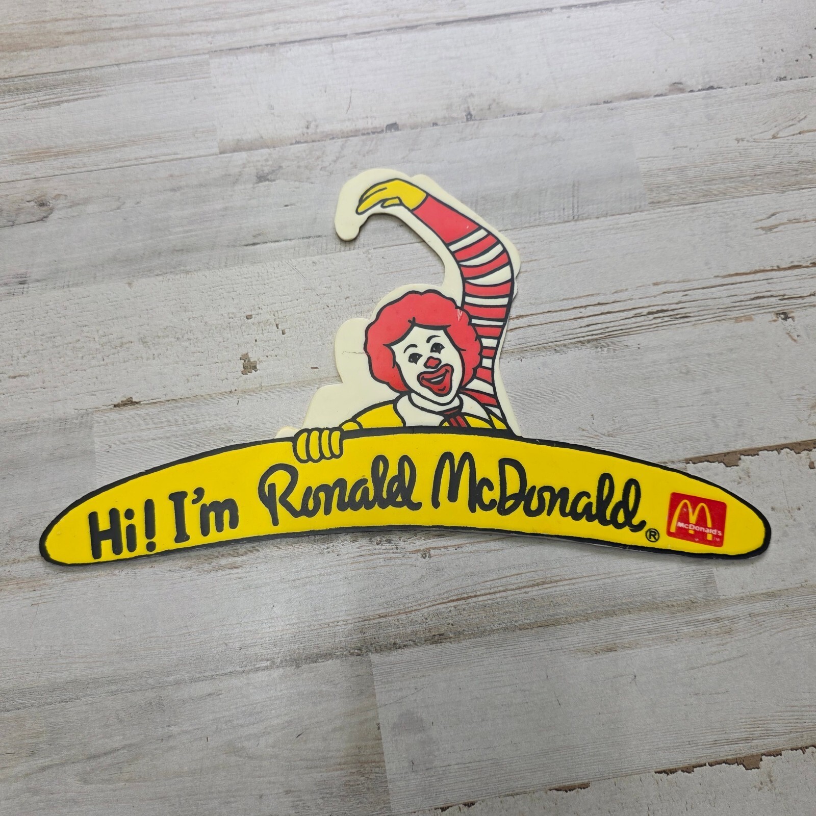 RARE Vintage Ronald McDonald Plastic Hanger McDonald\'s Chipmonk 12\ RARE Vintage Ronald McDonald Plastic Hanger McDonald\'s Chipmonk 12\