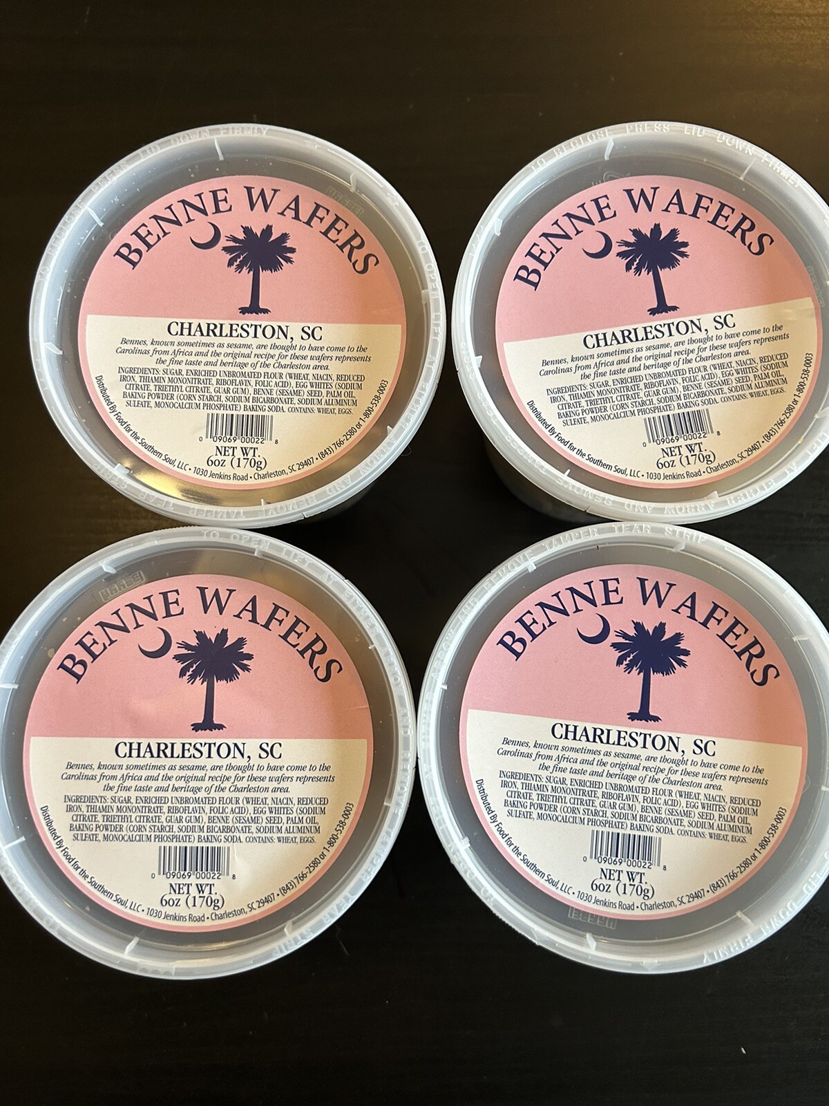 Charleston Market Benne Lot 4 X 6 Ounce Wafers Sweet Savory Family Snack - Fresh