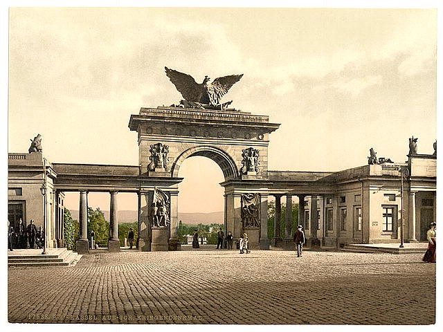 Photo:Kassel Germany Aue Tor Kriegerdenkmal Monument 1890s